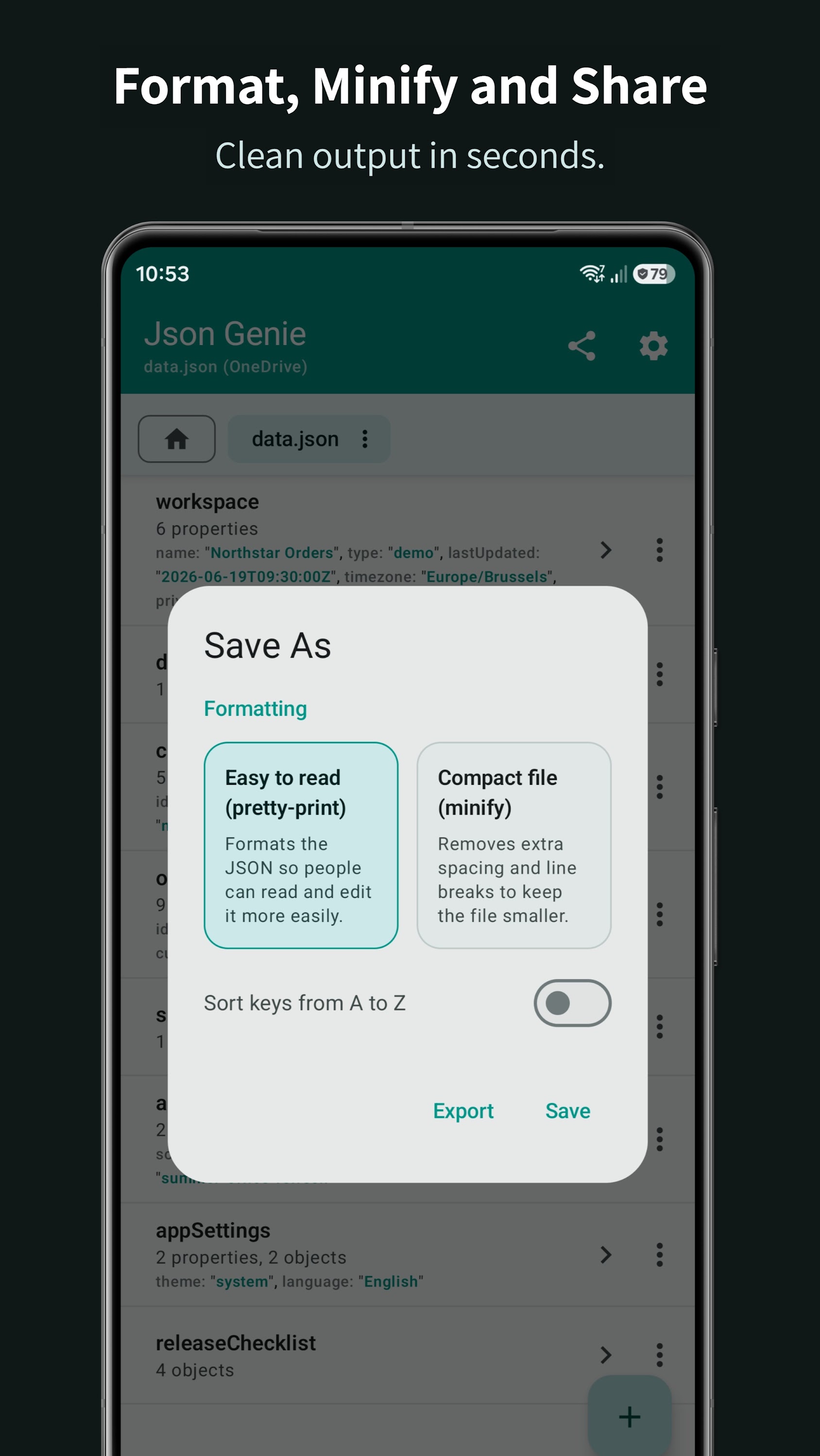 اسکرین شات 8 برنامه Json Genie: JSON Viewer/Editor
