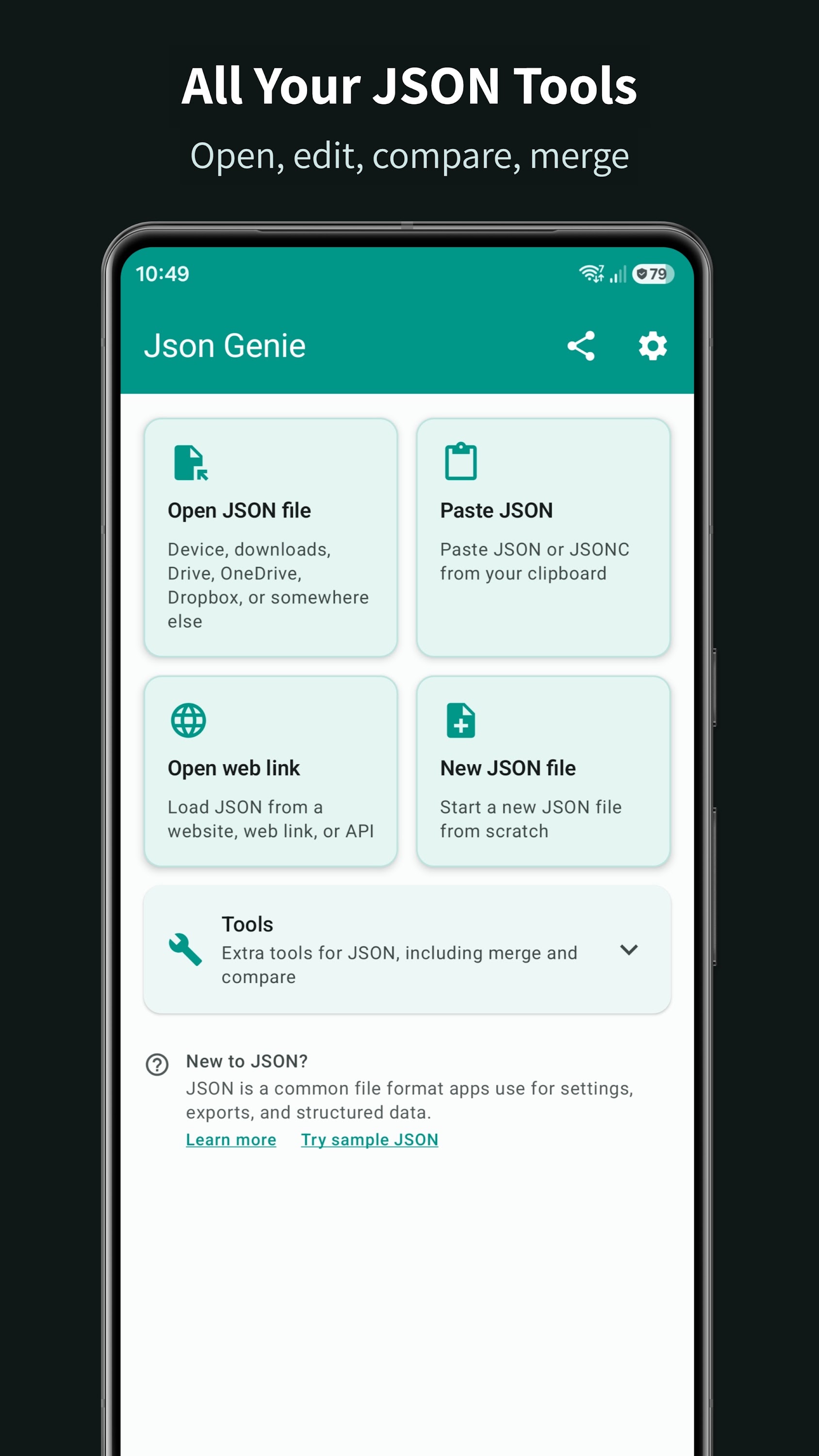 اسکرین شات 4 برنامه Json Genie: JSON Viewer/Editor
