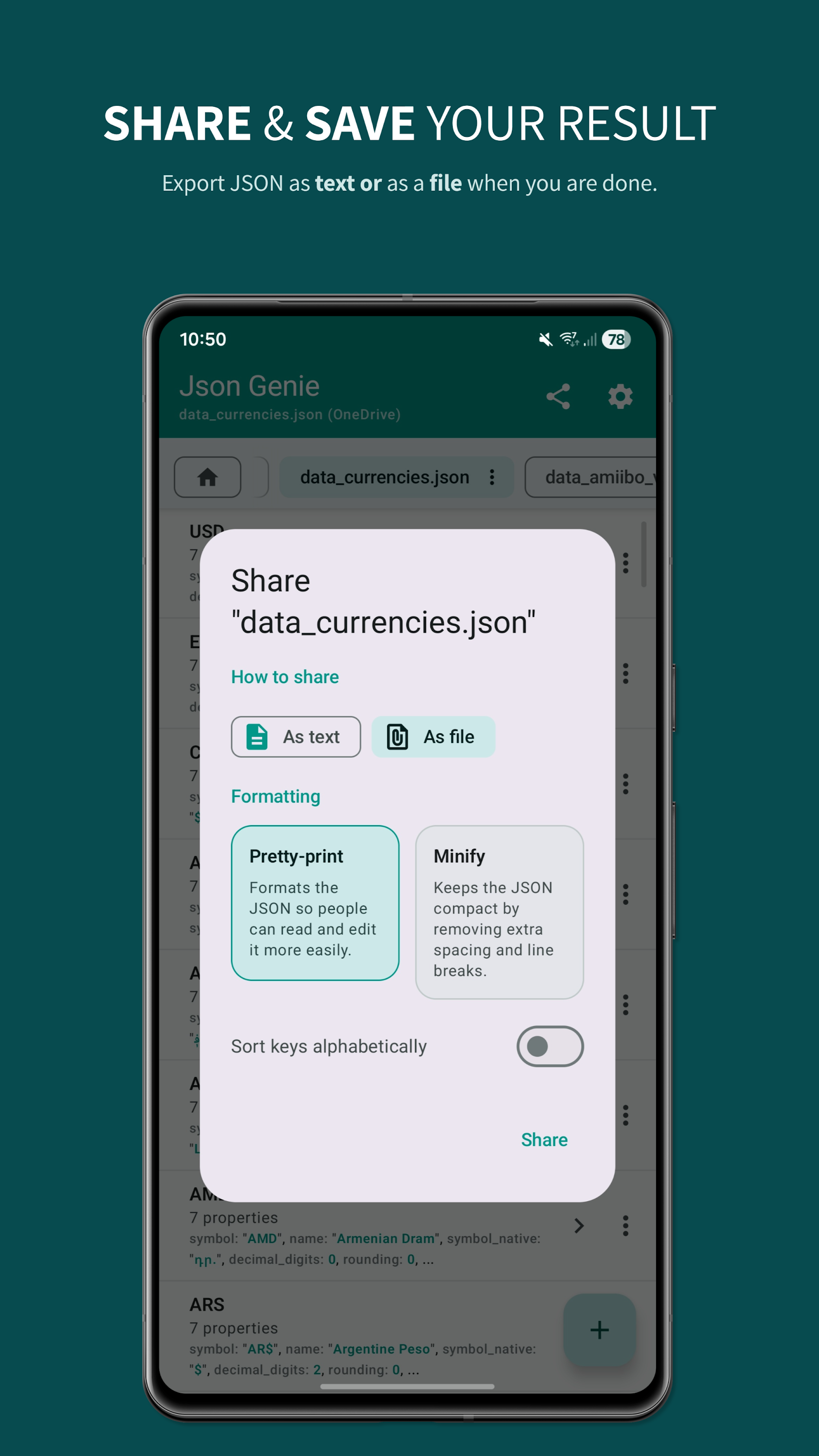 اسکرین شات 8 برنامه Json Genie: JSON Viewer/Editor