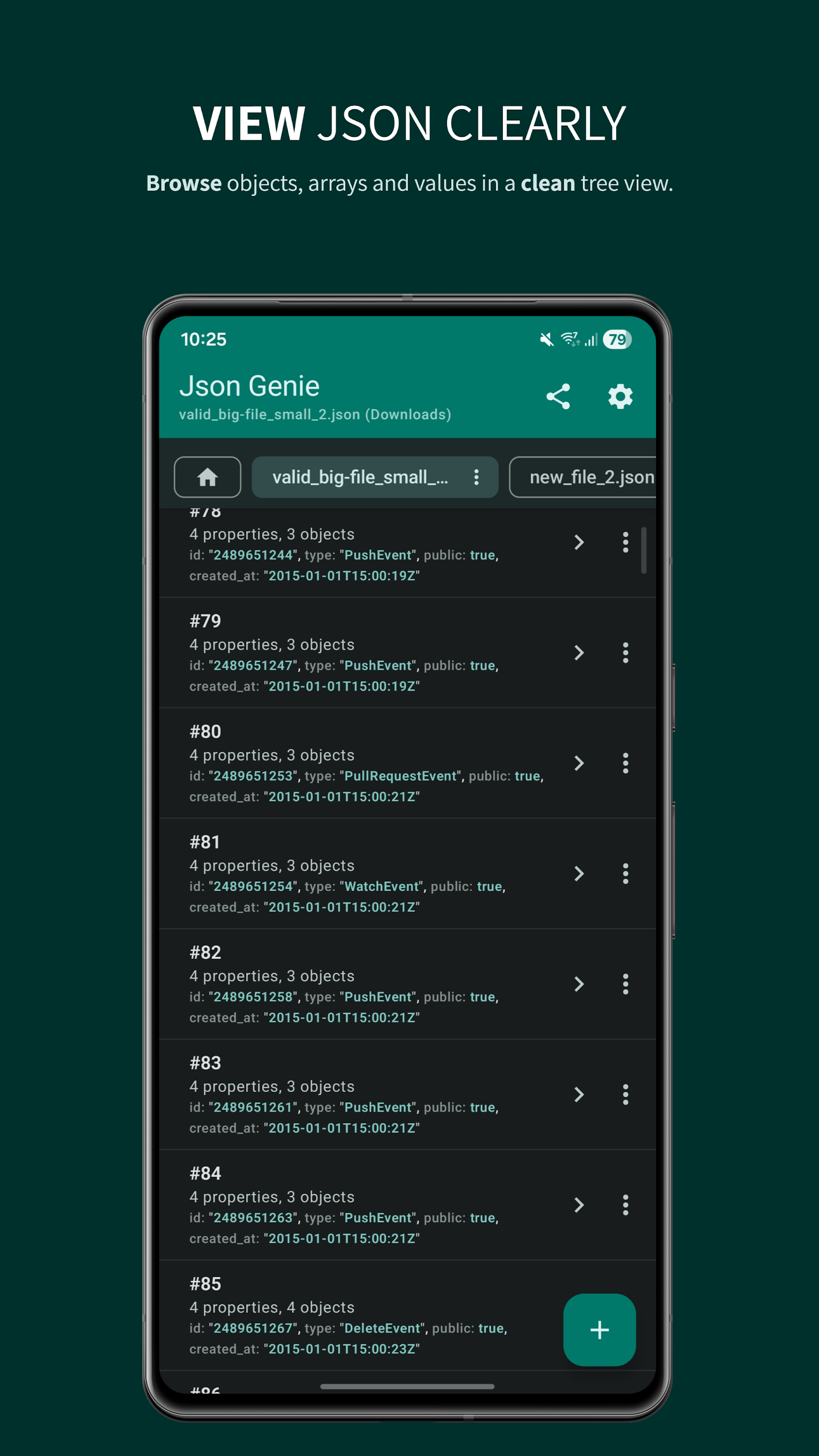 اسکرین شات 1 برنامه Json Genie: JSON Viewer/Editor