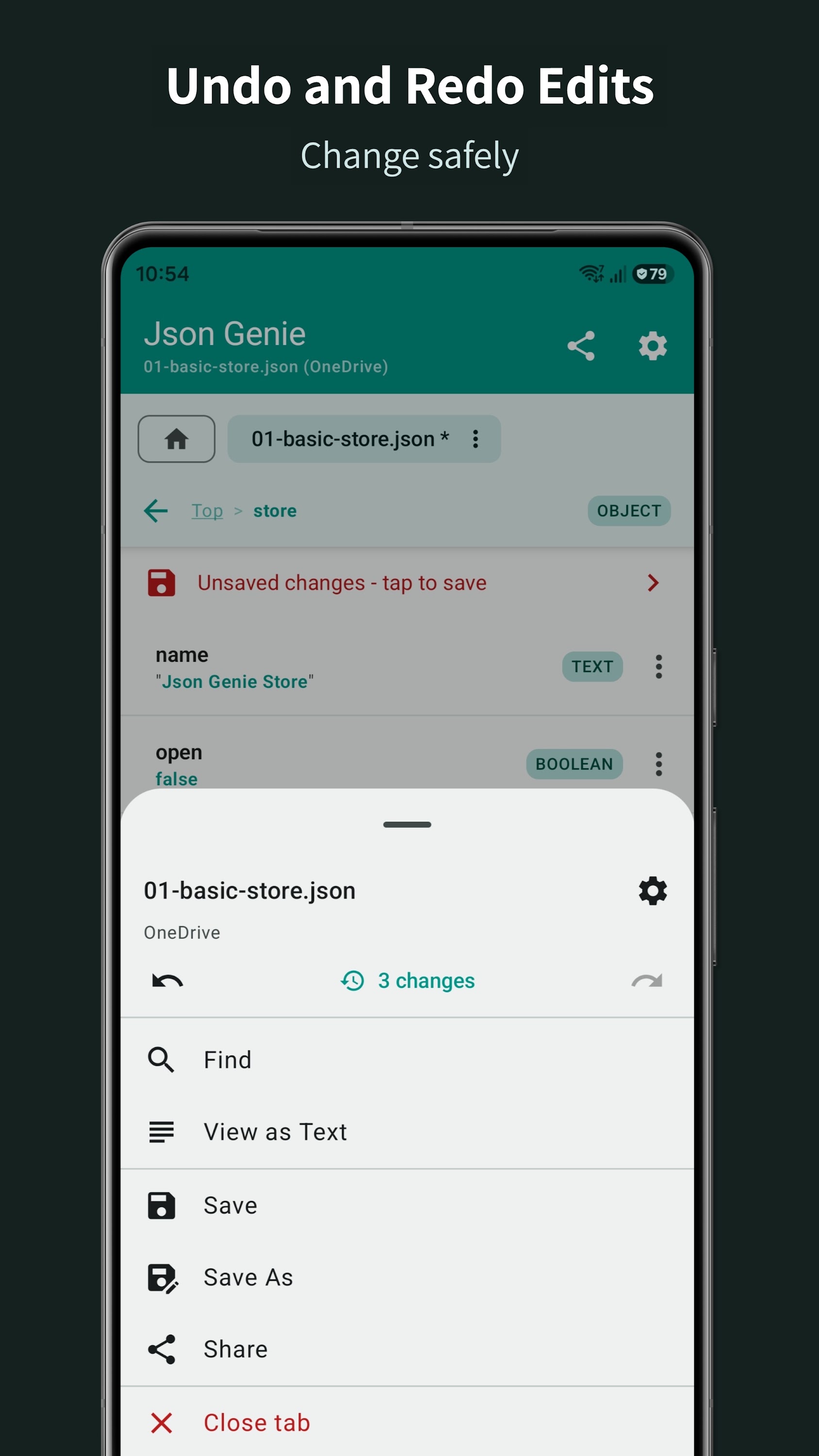 اسکرین شات 3 برنامه Json Genie: JSON Viewer/Editor