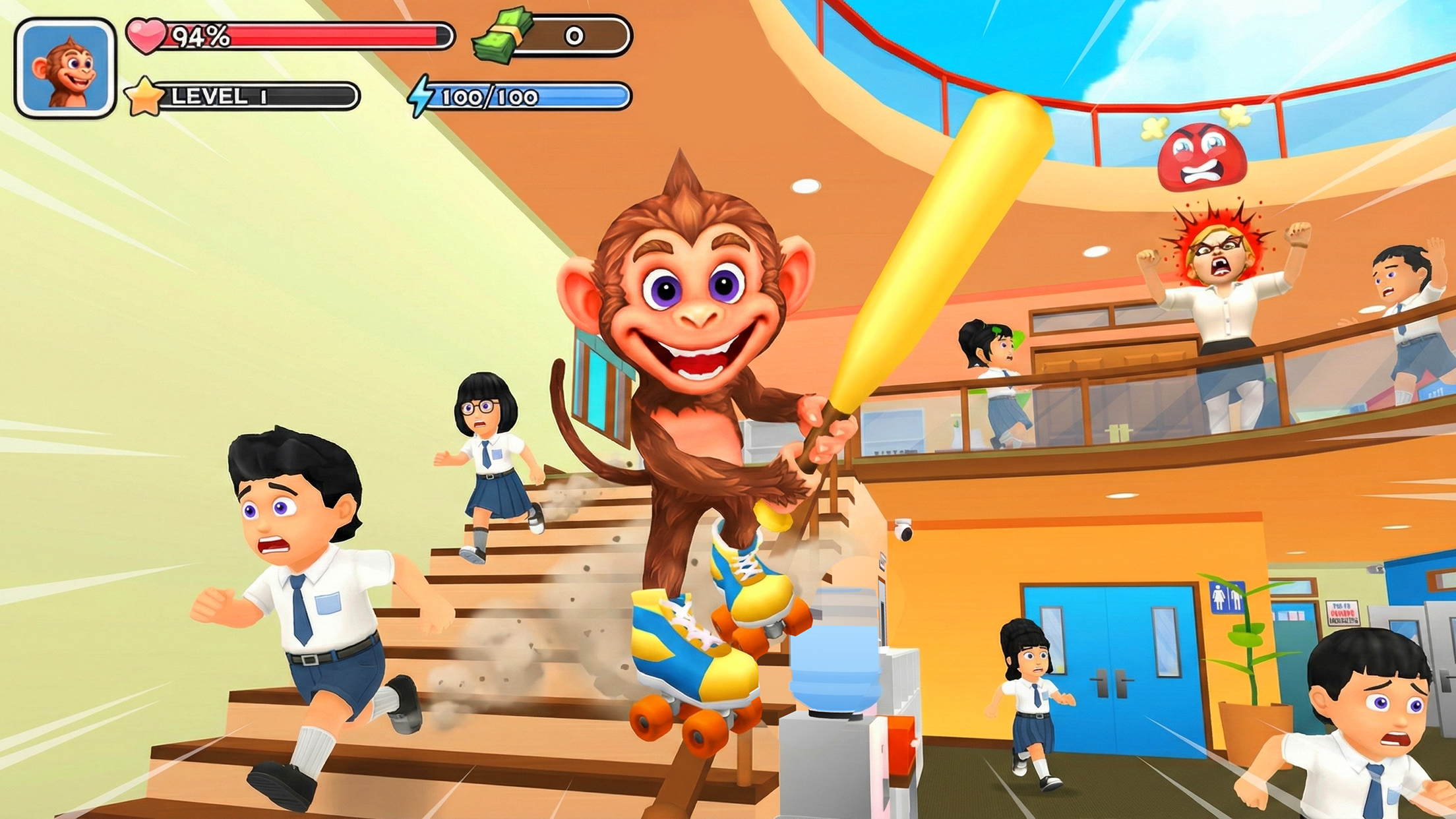 اسکرین شات 5 بازی Monkey Student: School Prank