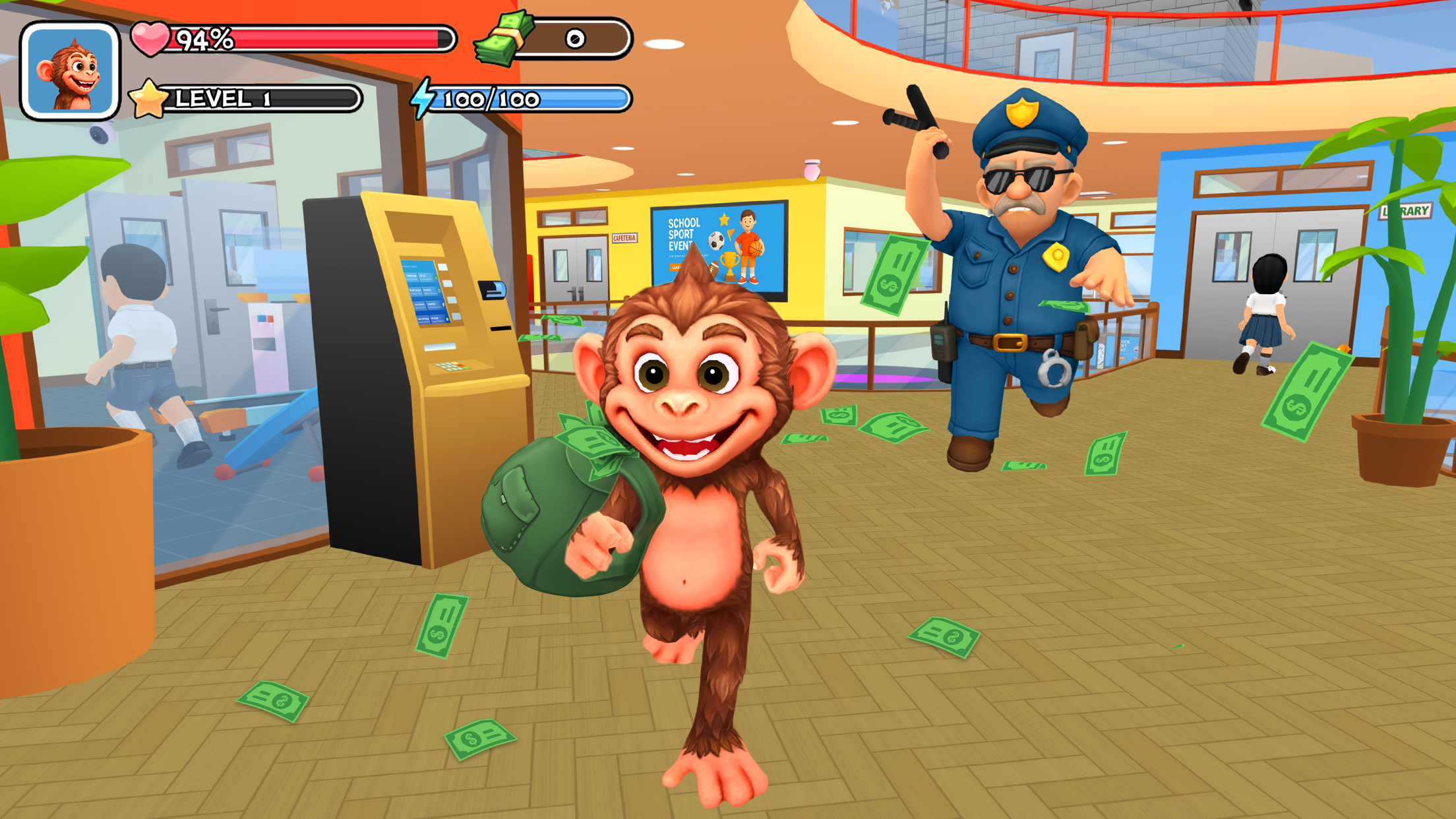 اسکرین شات 4 بازی Monkey Student: School Prank
