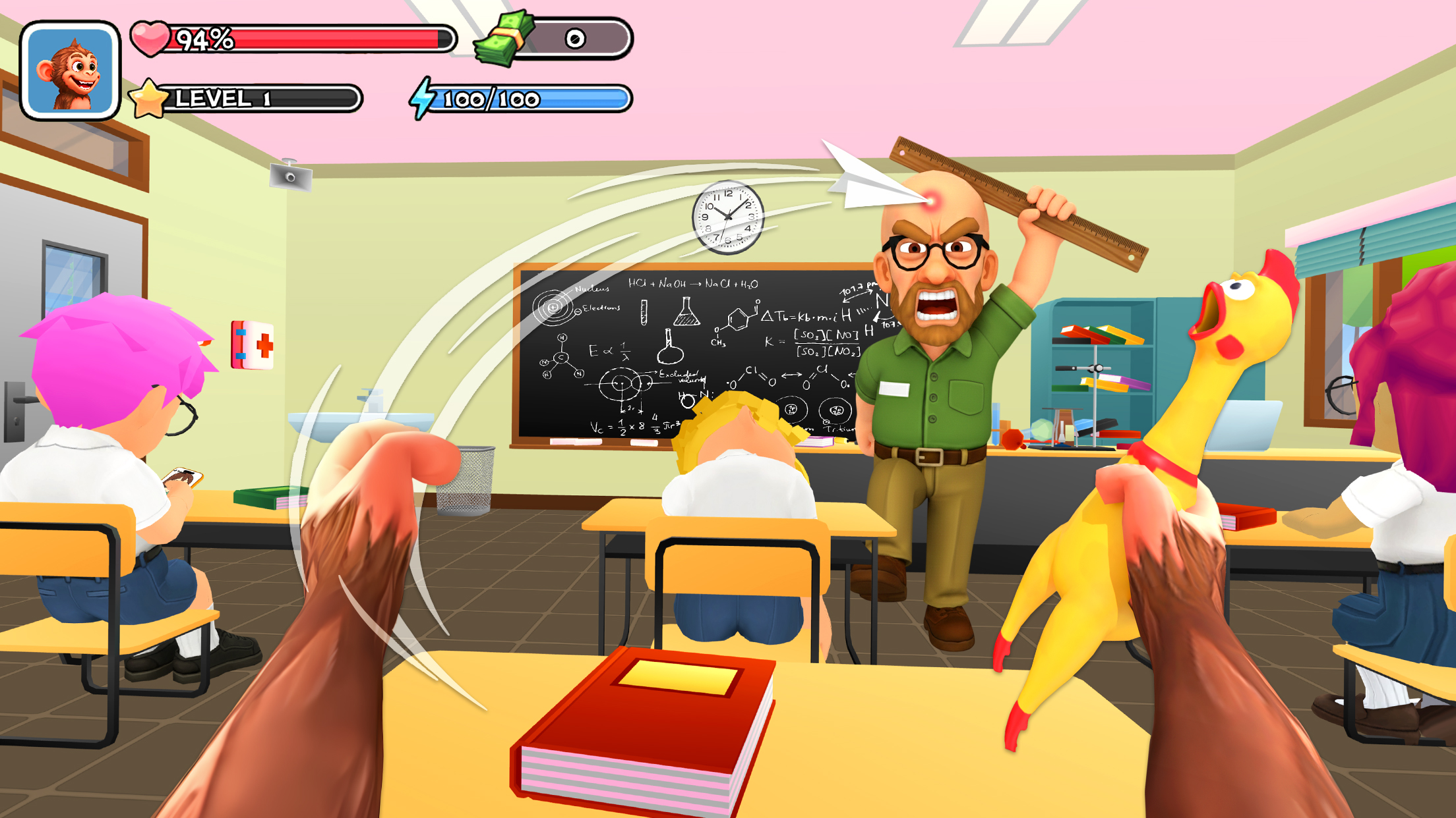اسکرین شات 1 بازی Monkey Student: School Prank