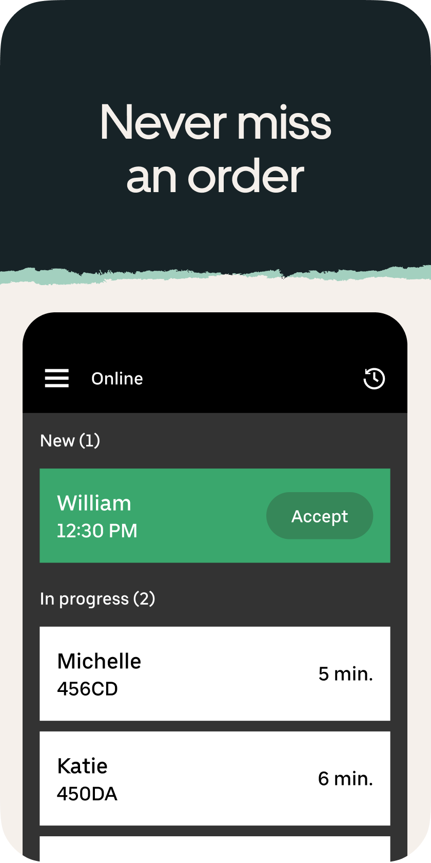 اسکرین شات 2 برنامه Uber Eats Order Manager