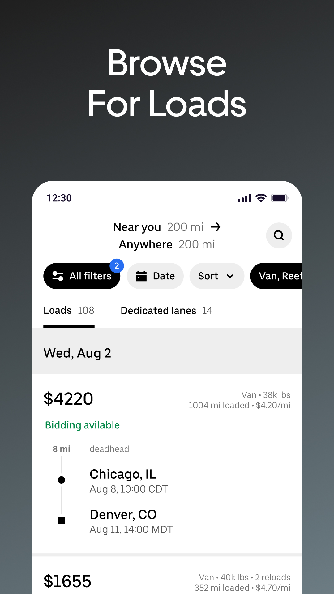 اسکرین شات 1 برنامه Uber Freight