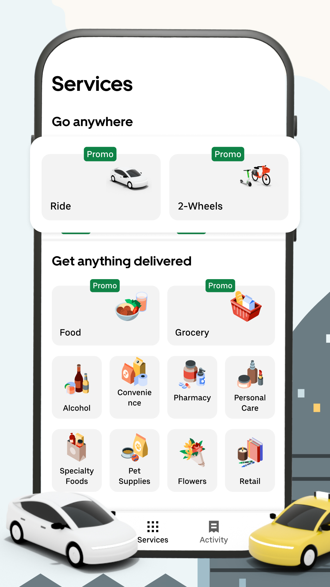 اسکرین شات 1 برنامه Uber: Rides, eats, hotels