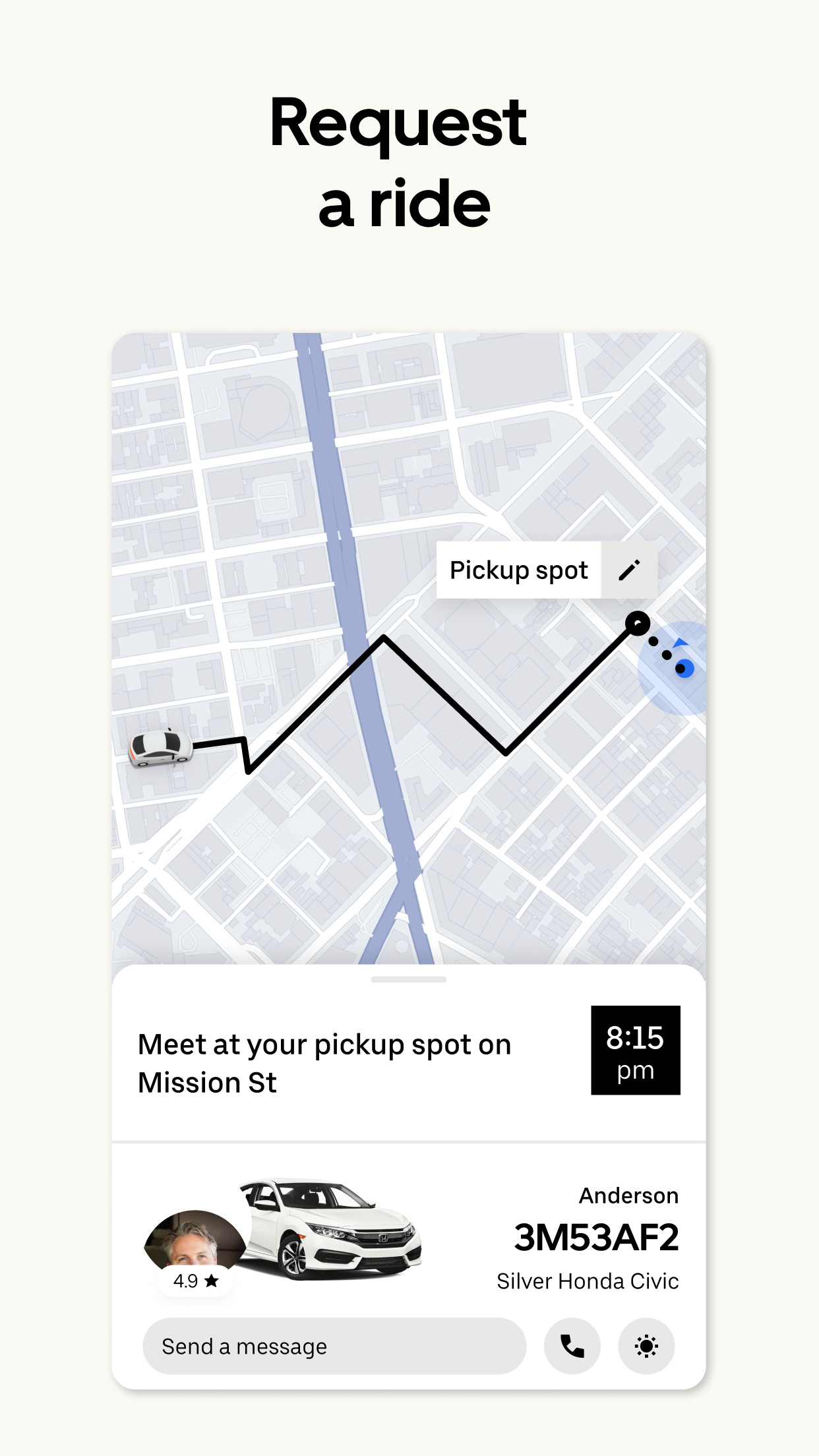 اسکرین شات 3 برنامه Uber - Request a ride