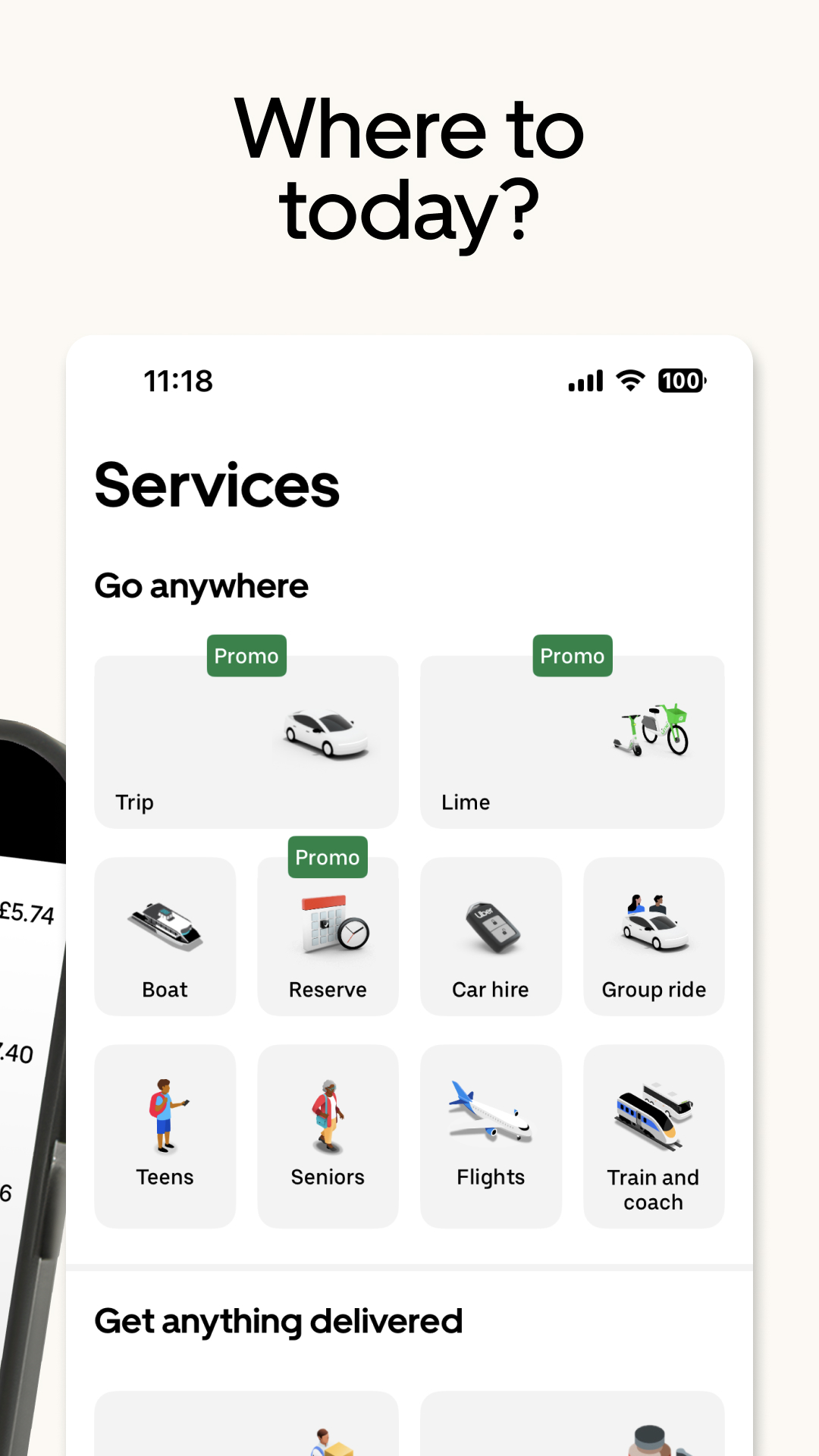 اسکرین شات 2 برنامه Uber: Rides, eats, and more