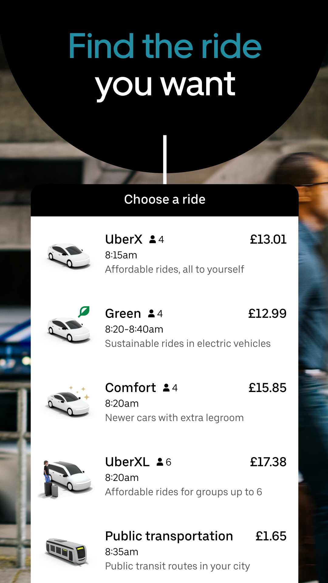 اسکرین شات 2 برنامه Uber - Request a ride