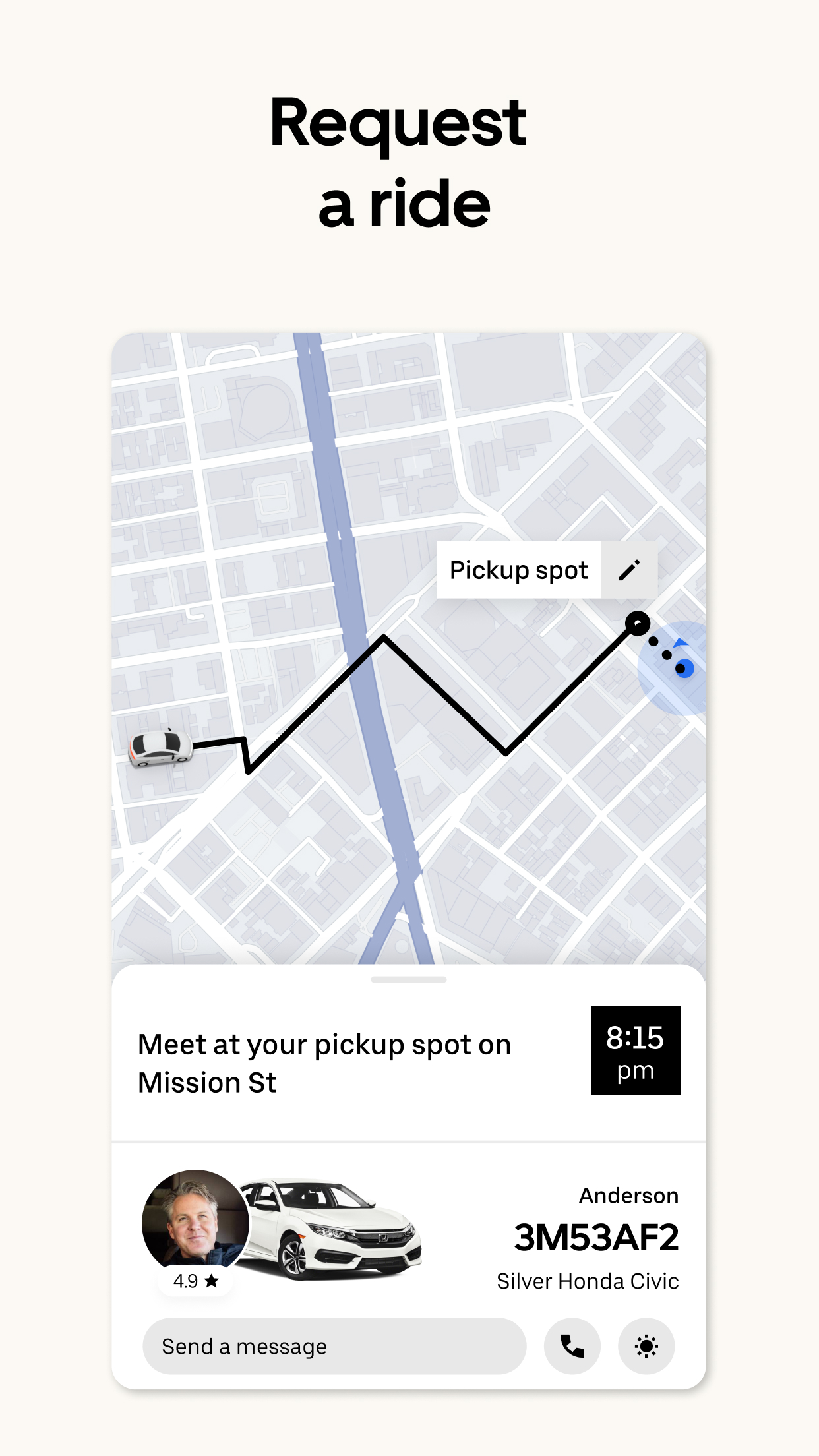 اسکرین شات 3 برنامه Uber - Request a ride