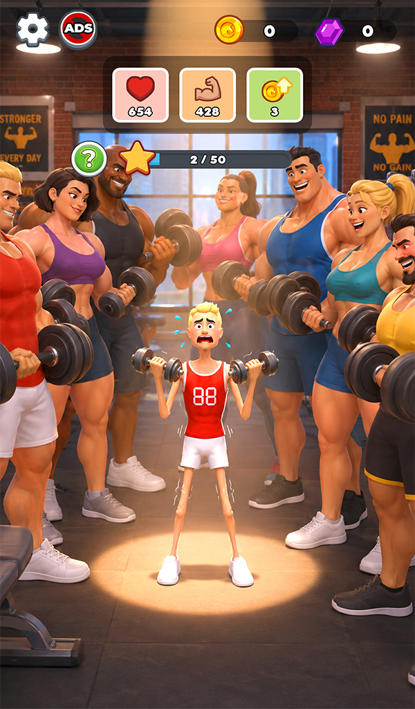 اسکرین شات 1 بازی Gym Idle Clicker: Fitness Hero