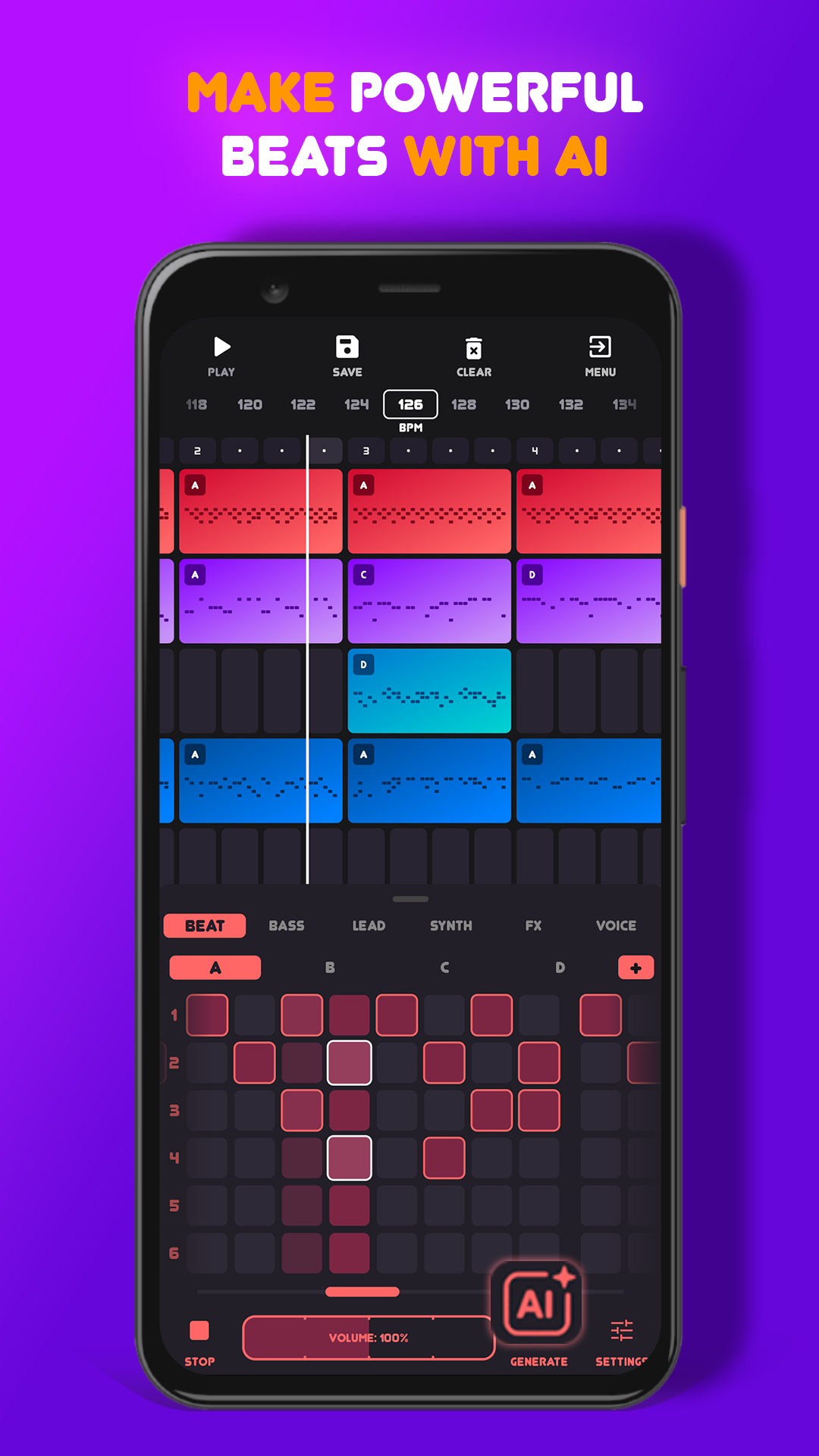 اسکرین شات 2 برنامه Beat Maker Studio: Jam Pad