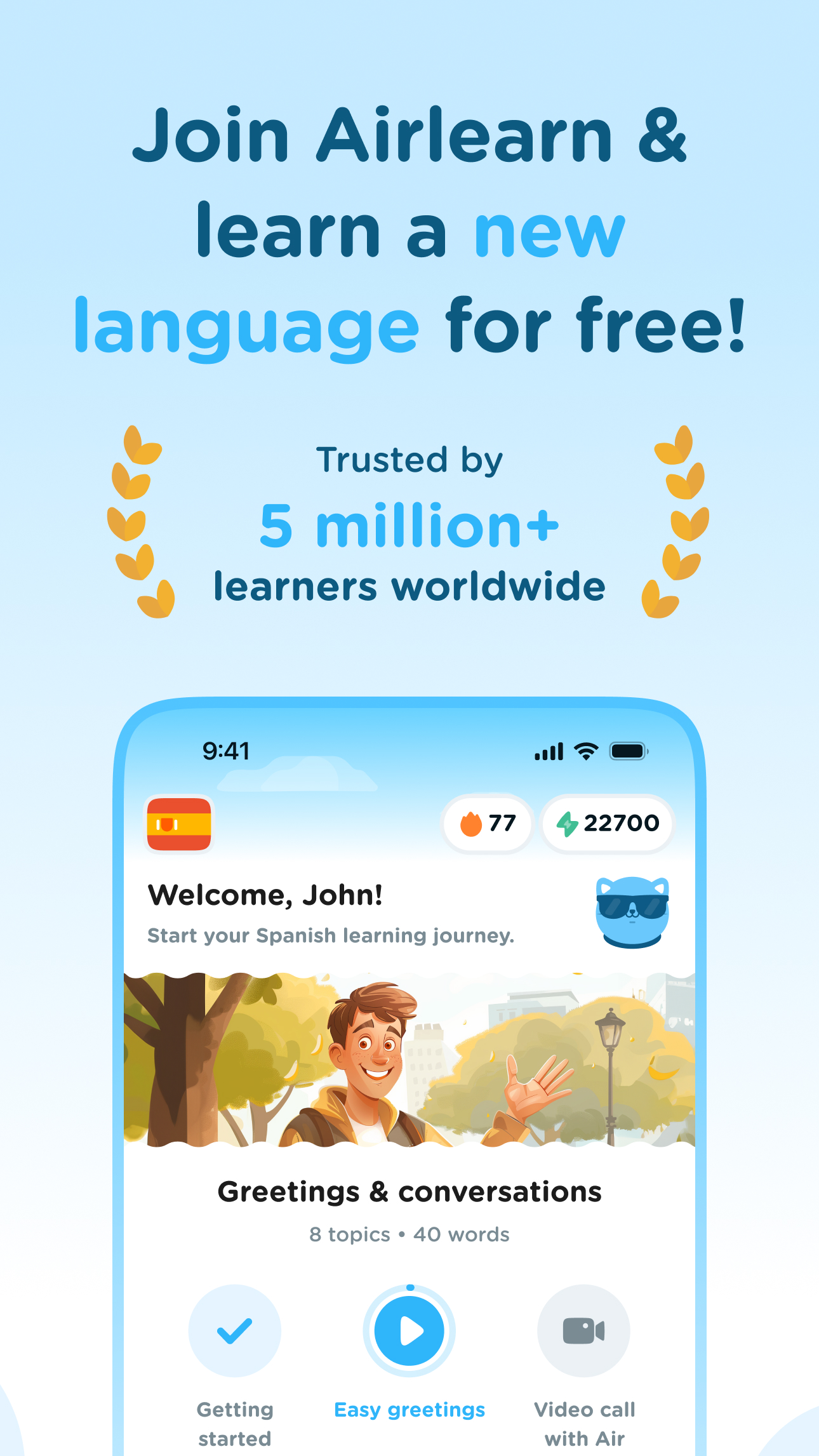 اسکرین شات 1 برنامه Airlearn - Language Learning