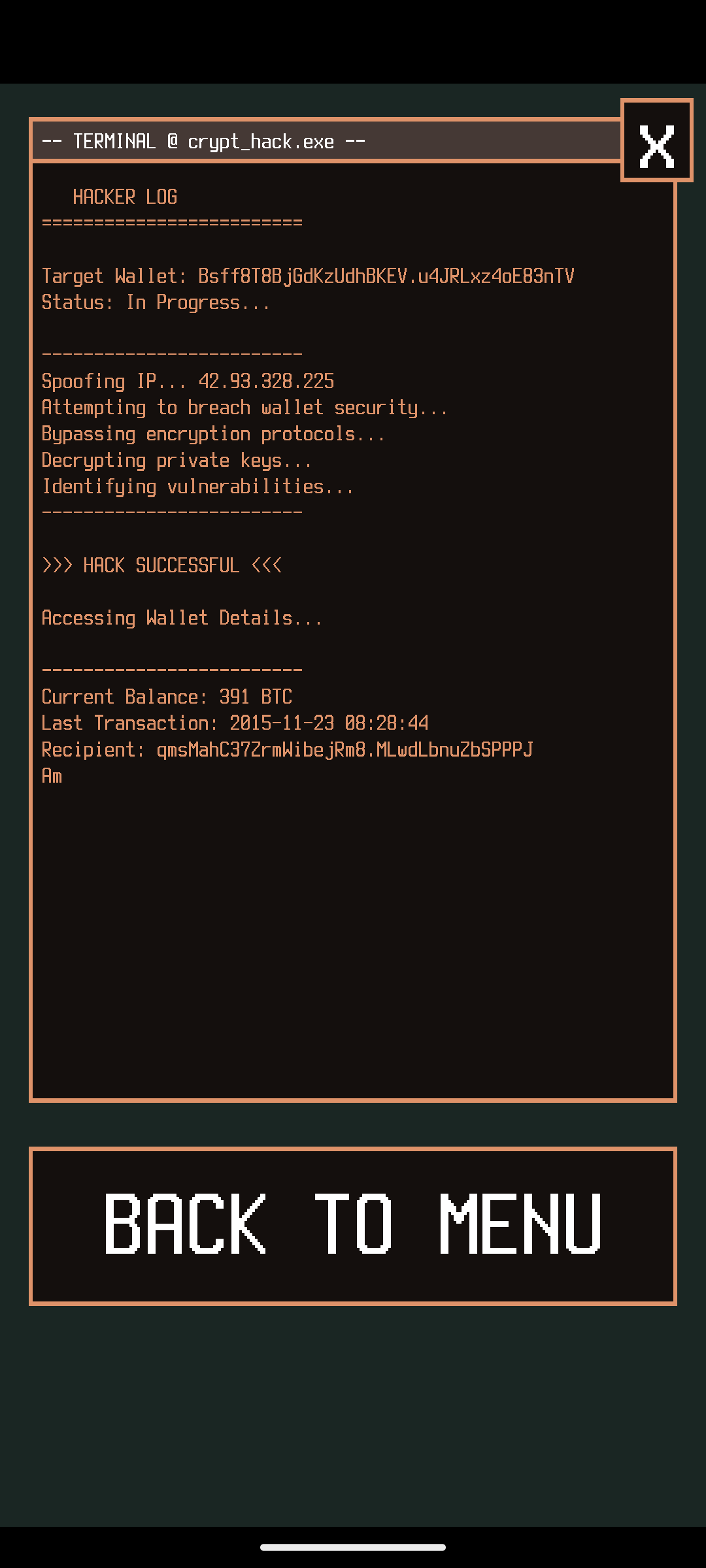 اسکرین شات 2 بازی Bitcoin Hacking Simulator