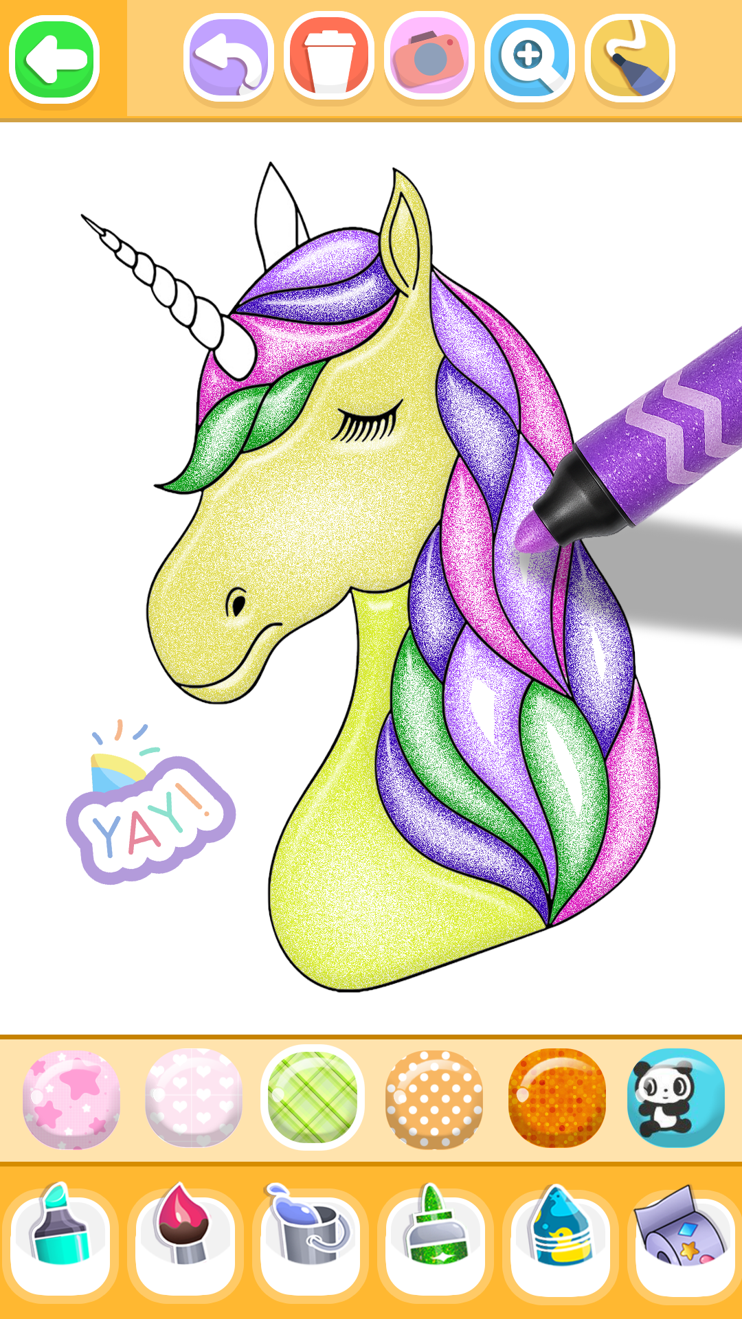 اسکرین شات 2 برنامه Unicorn Coloring Glitter Color