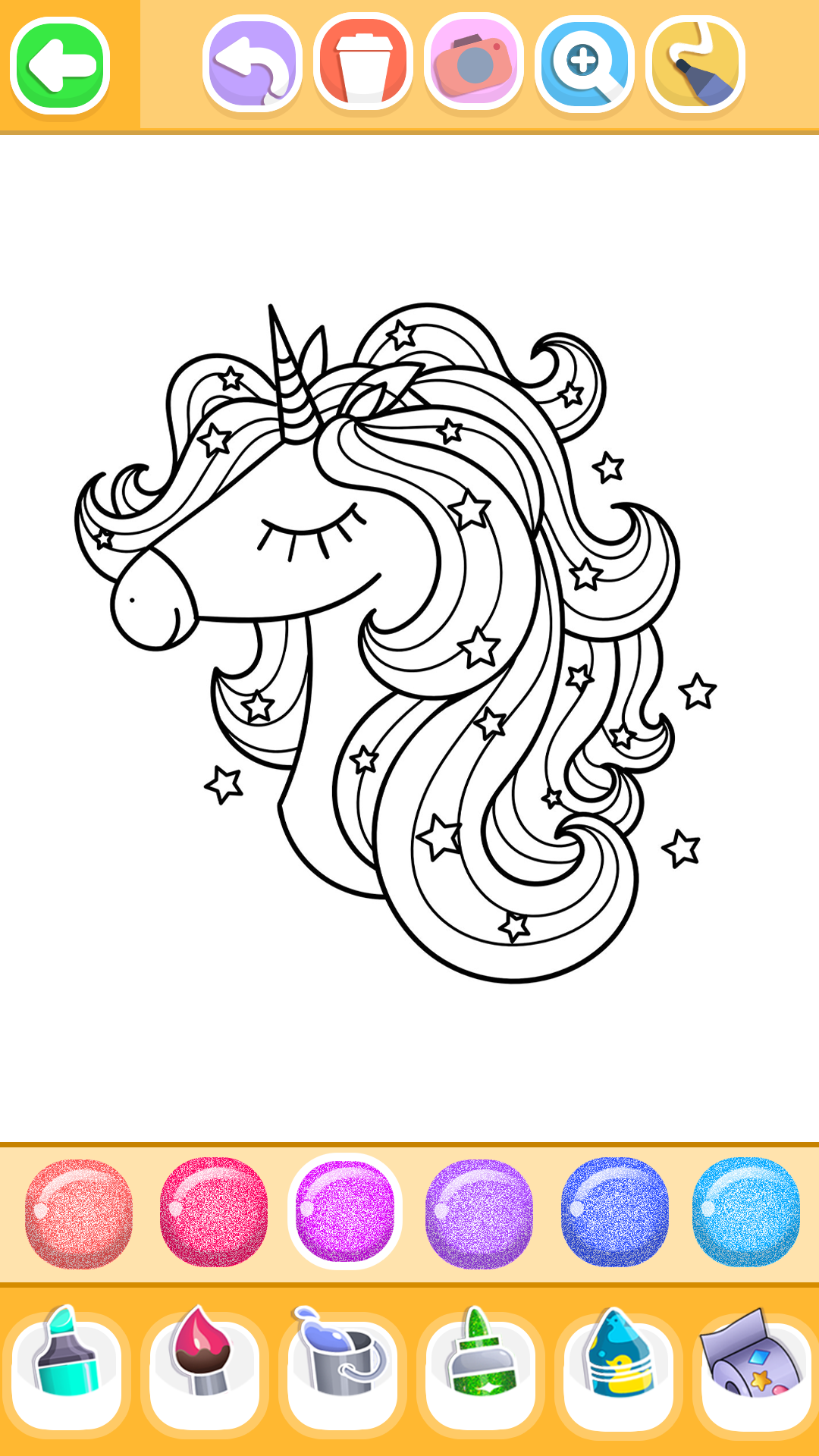 اسکرین شات 5 برنامه Unicorn Coloring Glitter Color