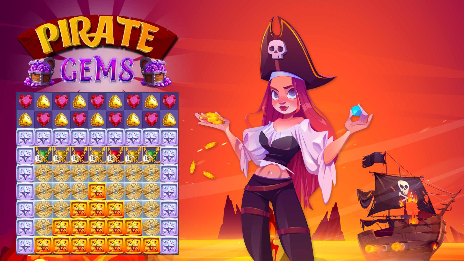اسکرین شات 1 بازی Pirate Gems