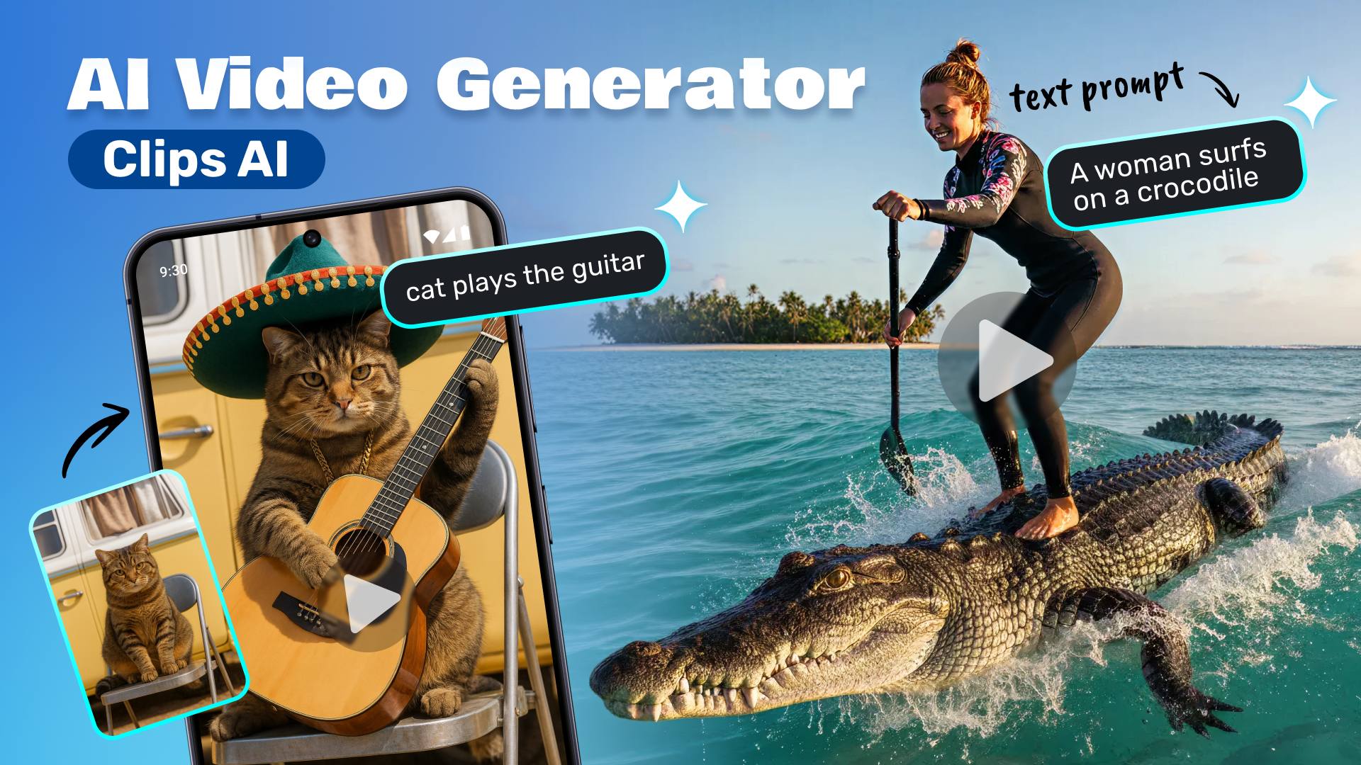 اسکرین شات 1 برنامه AI Video Generator - Clips AI