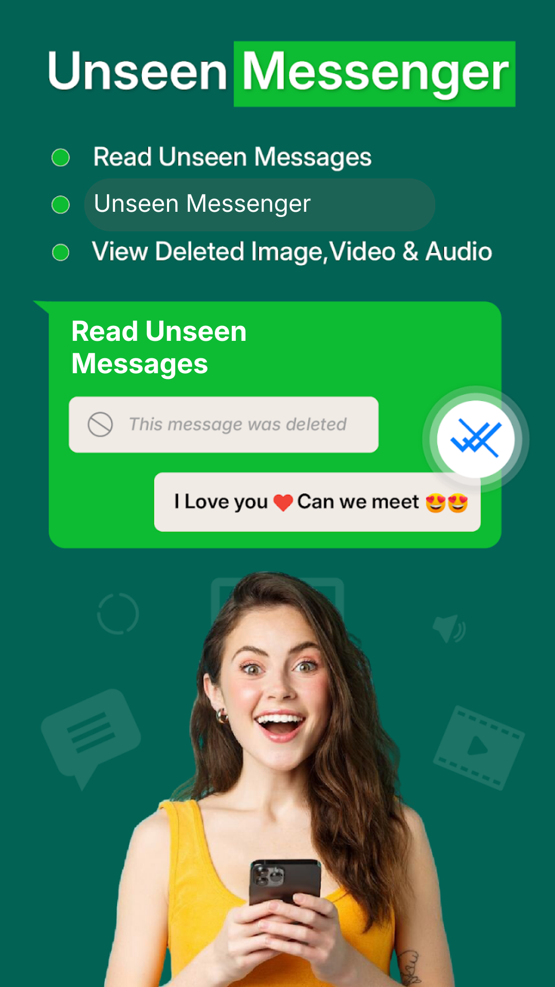 اسکرین شات 1 برنامه Unseen Messenger No Last Seen