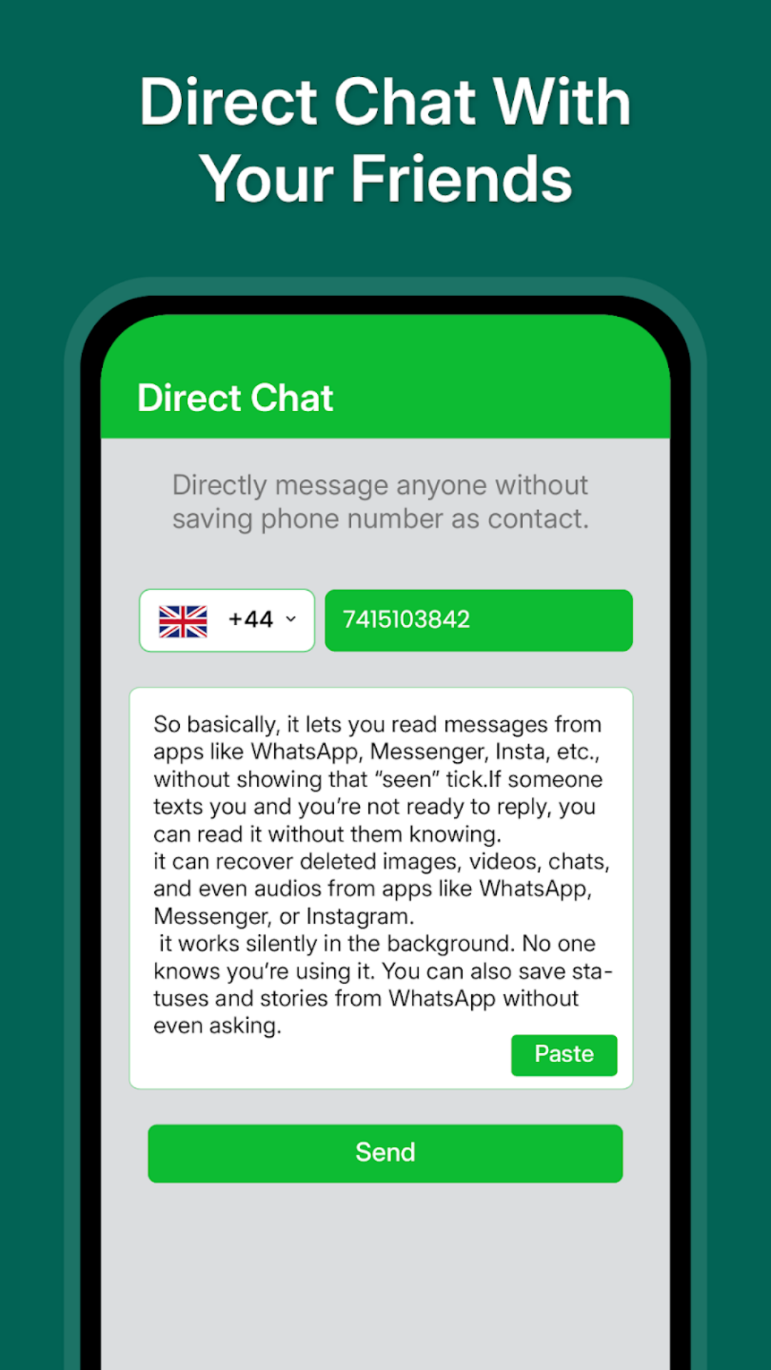 اسکرین شات 5 برنامه Unseen Messenger No Last Seen