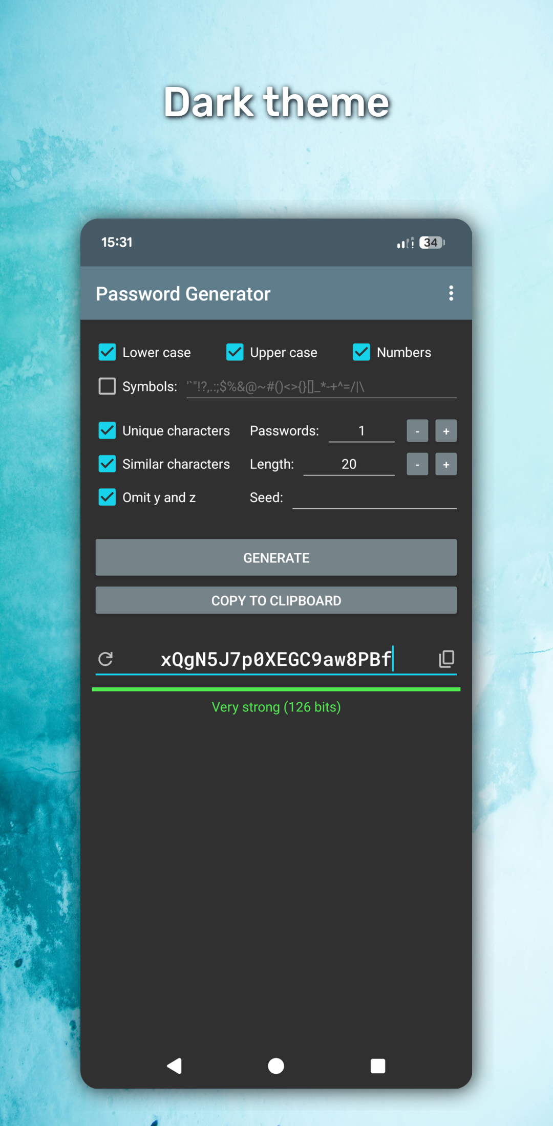 اسکرین شات 8 برنامه Password Generator