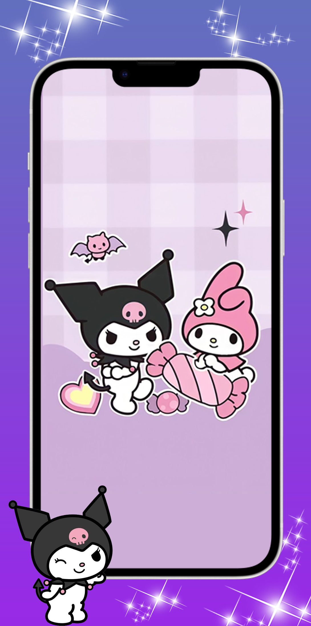 اسکرین شات 3 برنامه Kuromi And My Melody Wallpaper