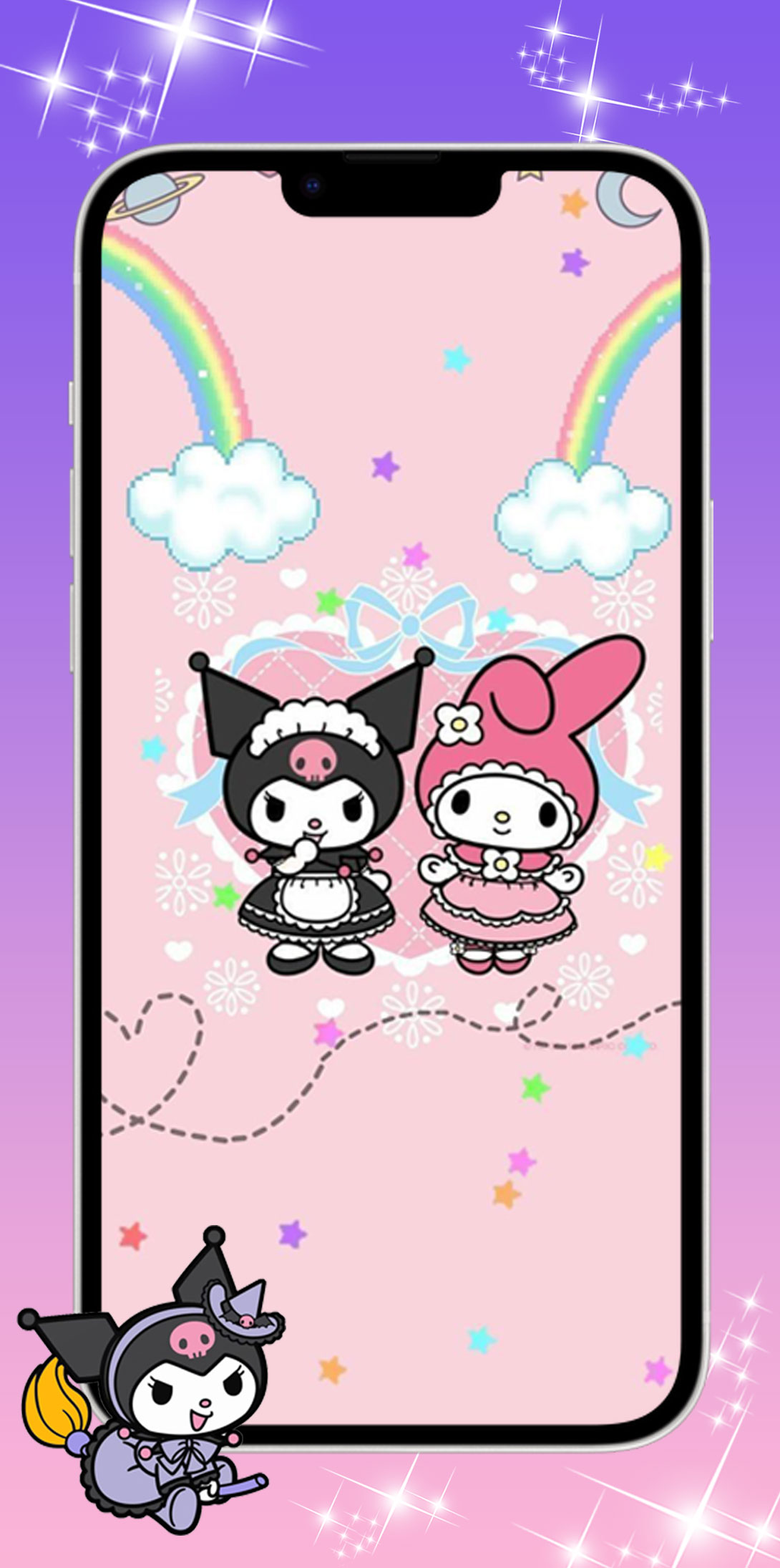 اسکرین شات 2 برنامه Kuromi And My Melody Wallpaper