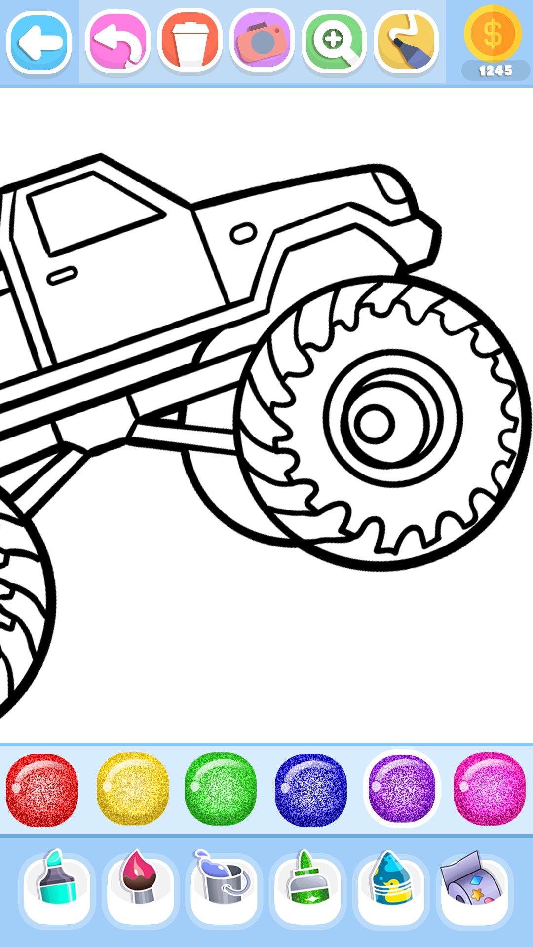 اسکرین شات 1 بازی Monster Truck & Cars Coloring