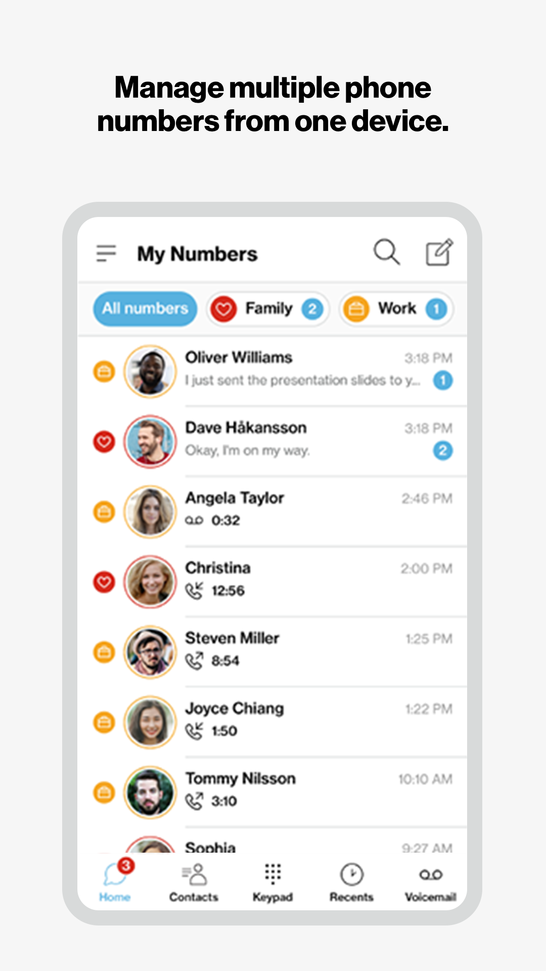 اسکرین شات 1 برنامه Verizon My Numbers