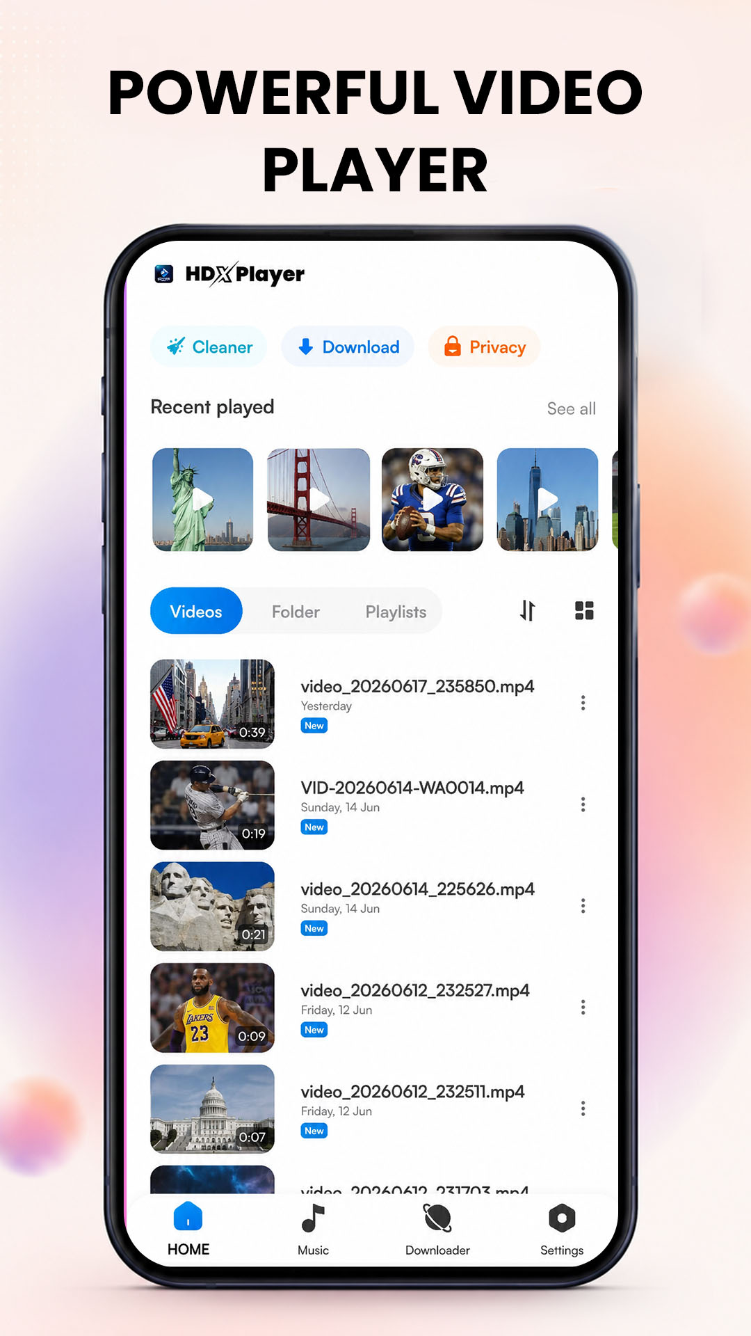 اسکرین شات 1 برنامه HDx Video Player all formats
