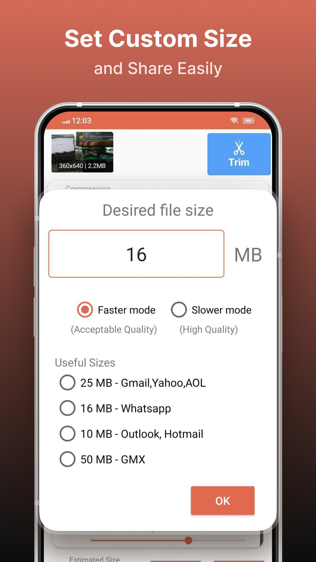 اسکرین شات 5 برنامه Compress Video Size Compressor