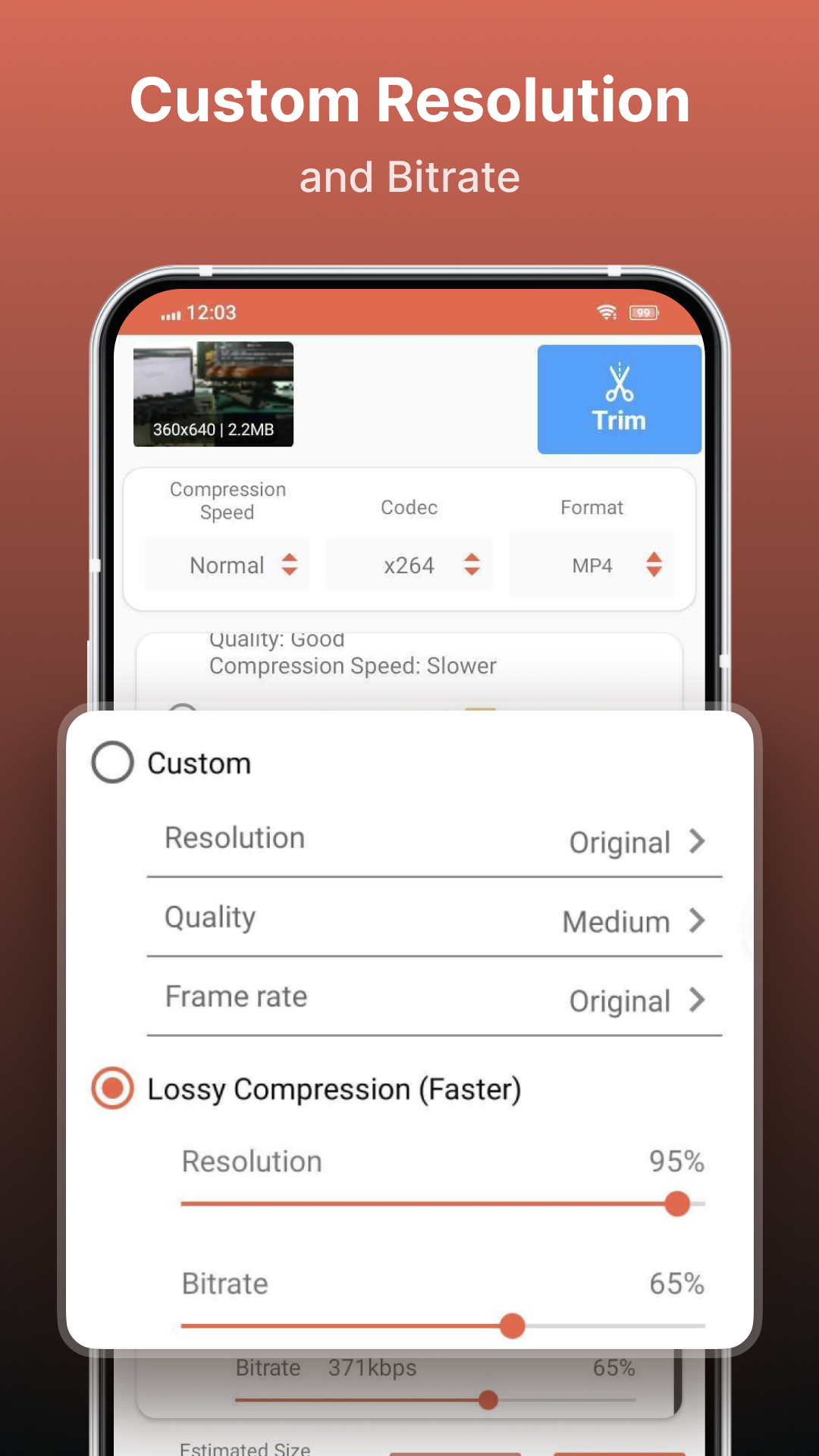 اسکرین شات 4 برنامه Compress Video Size Compressor
