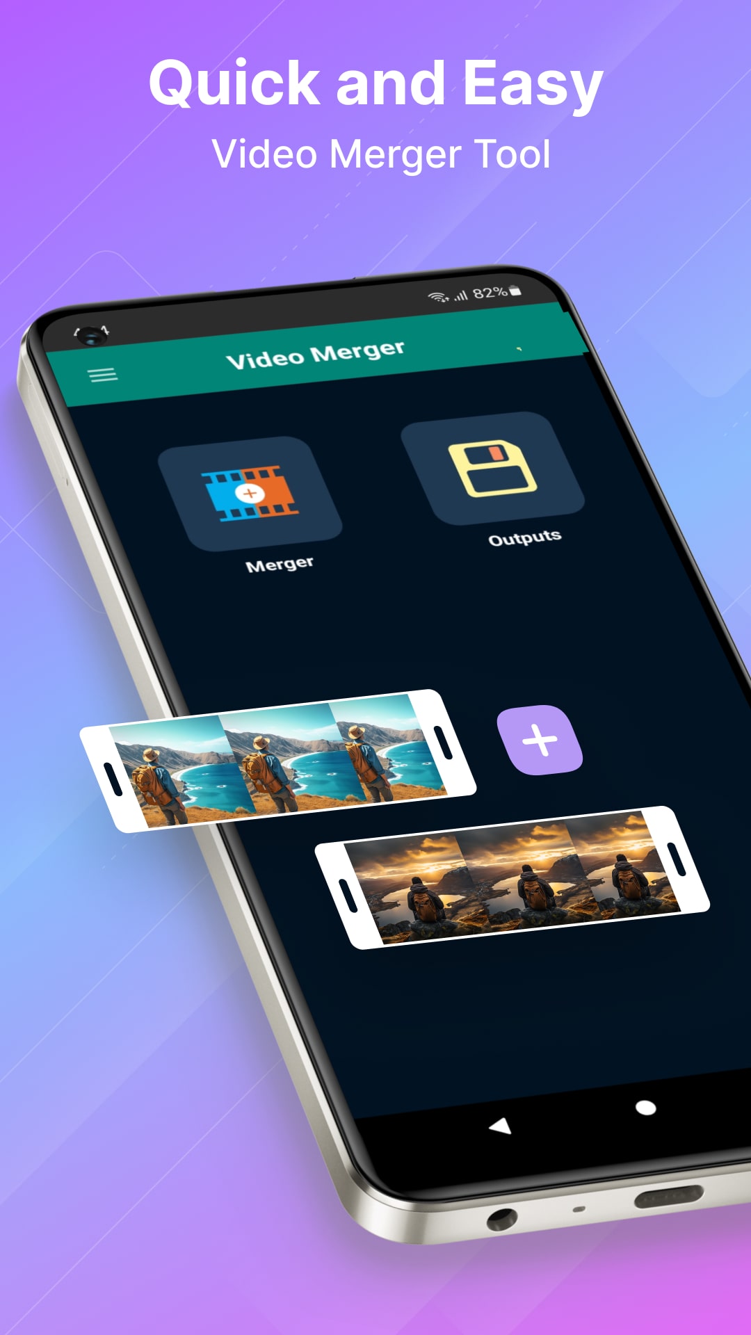 اسکرین شات 2 برنامه Video Merger, Joiner, Collage