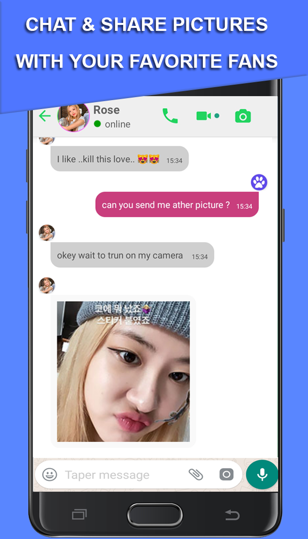 اسکرین شات 6 برنامه Black pink fake call video