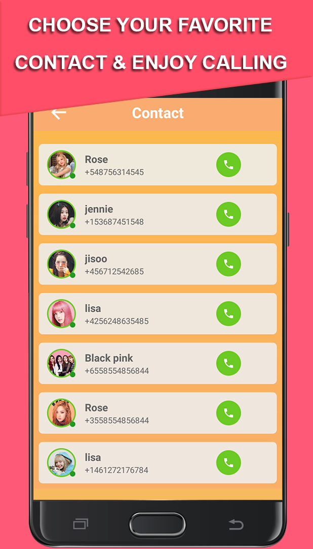 اسکرین شات 2 برنامه Black pink fake call video