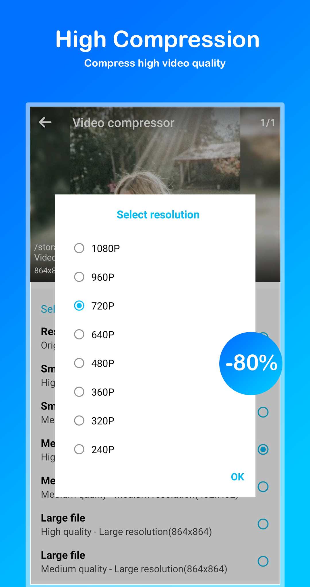 اسکرین شات 2 برنامه Video compressor - Reduce size