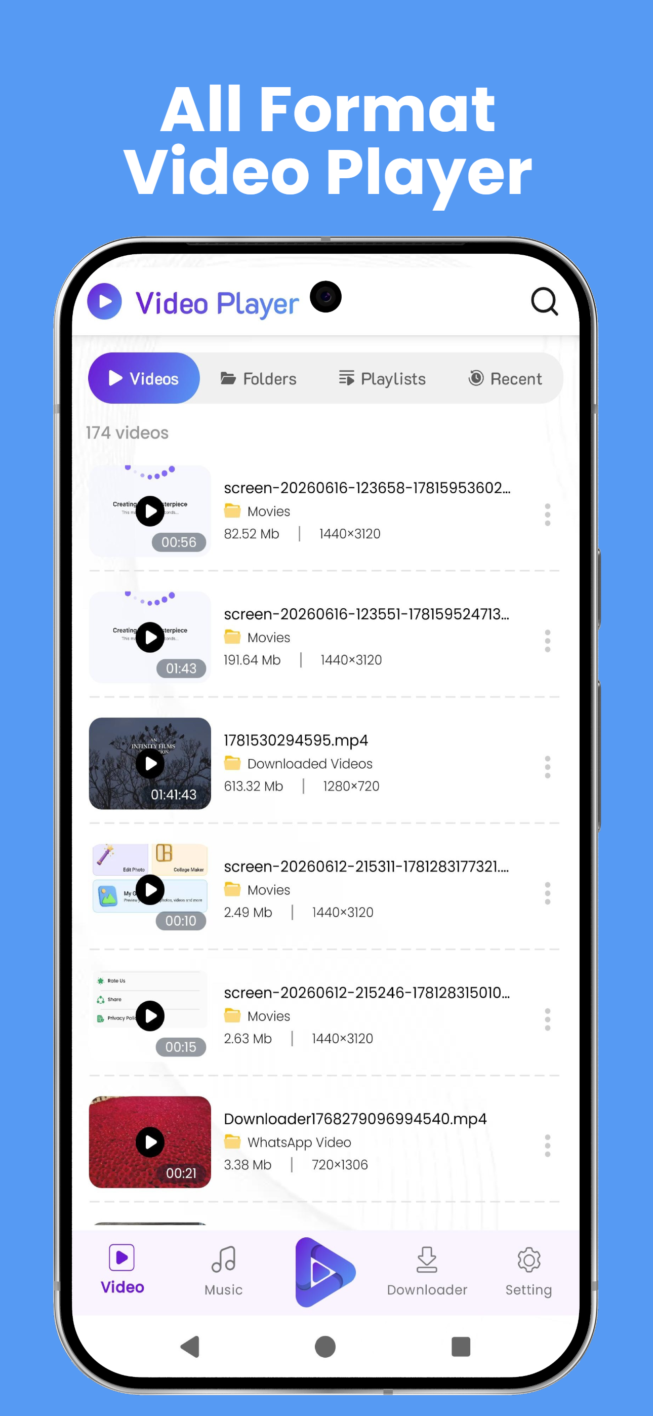 اسکرین شات 3 برنامه Xen Video Player - All Formats