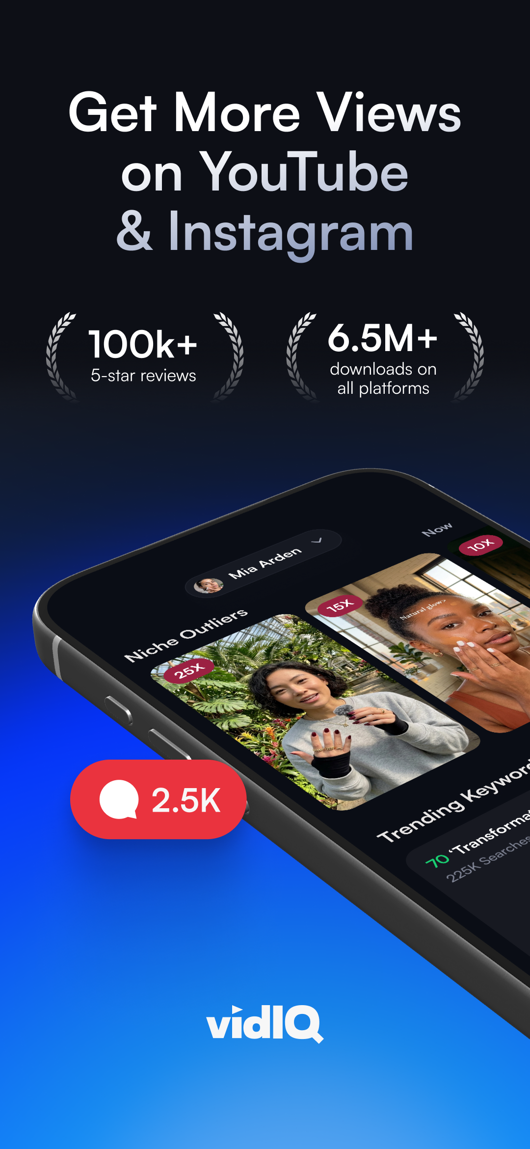 اسکرین شات 1 برنامه vidIQ for YouTube & Instagram