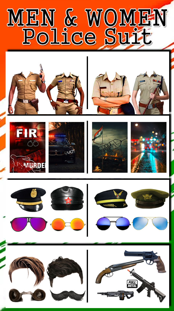 اسکرین شات 1 برنامه Police Photo Editor Suit App
