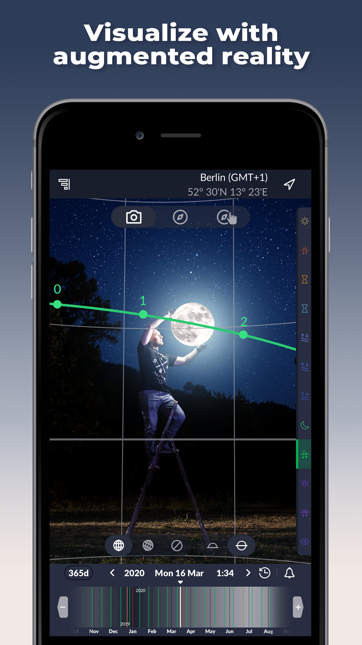 اسکرین شات 3 برنامه Ephemeris: Sun and Moon Seeker