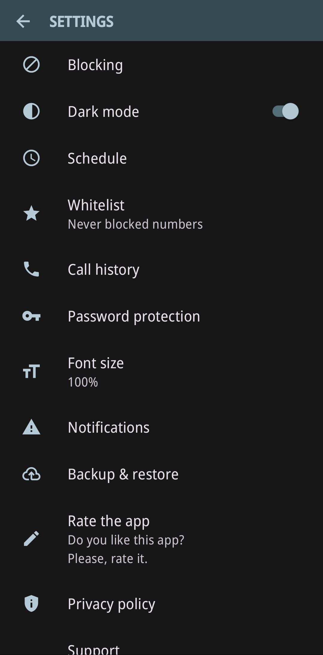 اسکرین شات 6 برنامه Calls Blacklist - Call Blocker