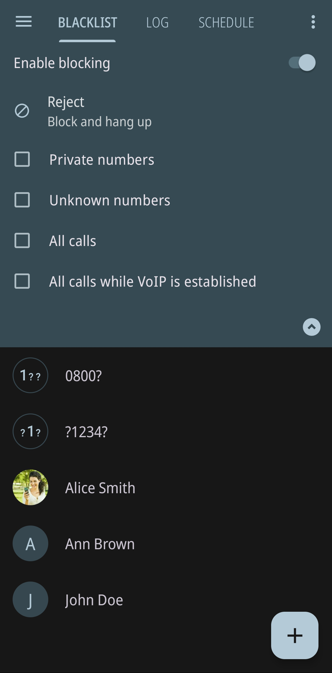 اسکرین شات 1 برنامه Calls Blacklist - Call Blocker