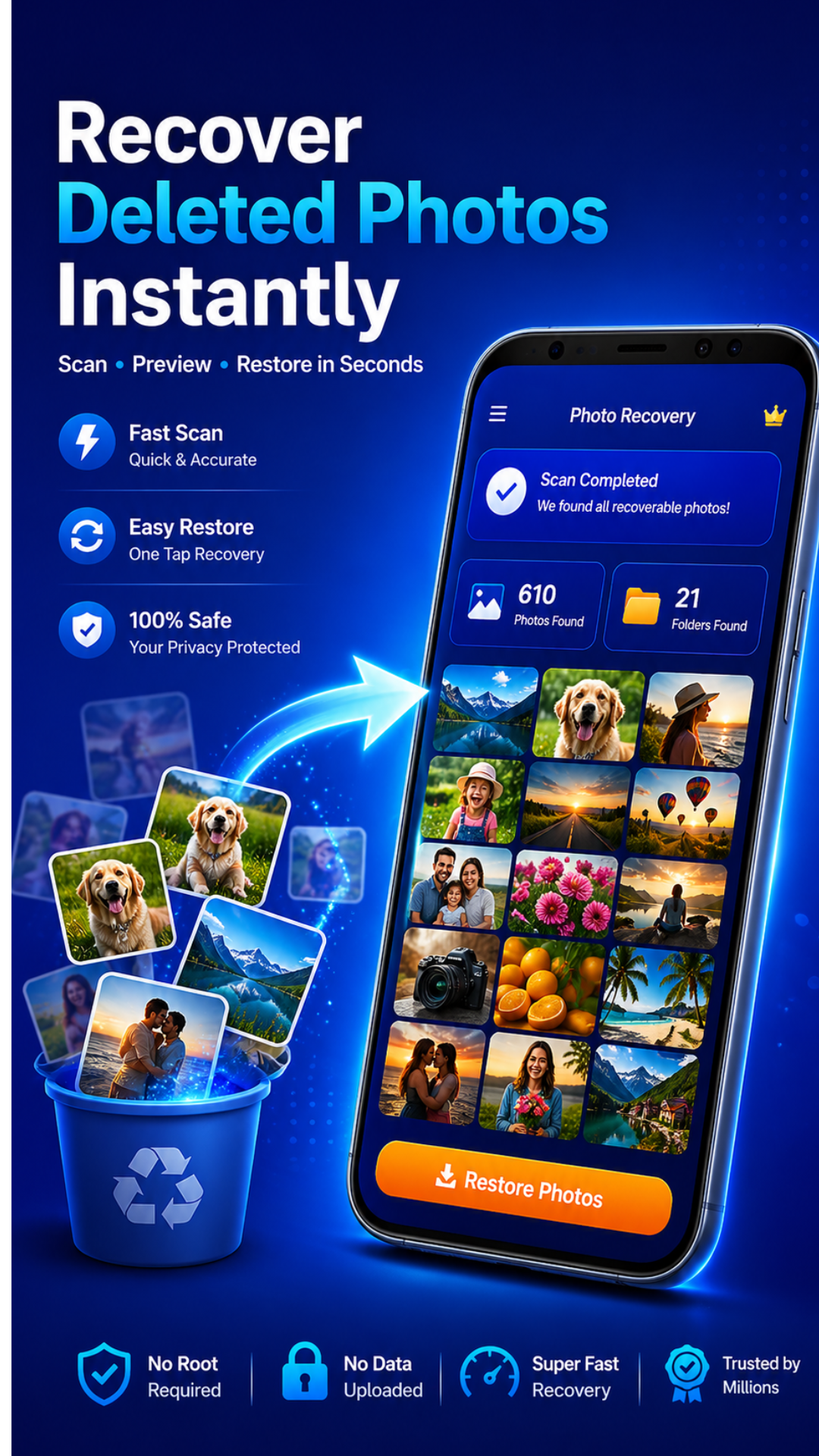 اسکرین شات 2 برنامه Deleted Photo Recovery App