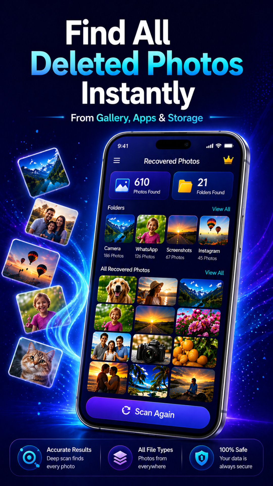 اسکرین شات 4 برنامه Deleted Photo Recovery App