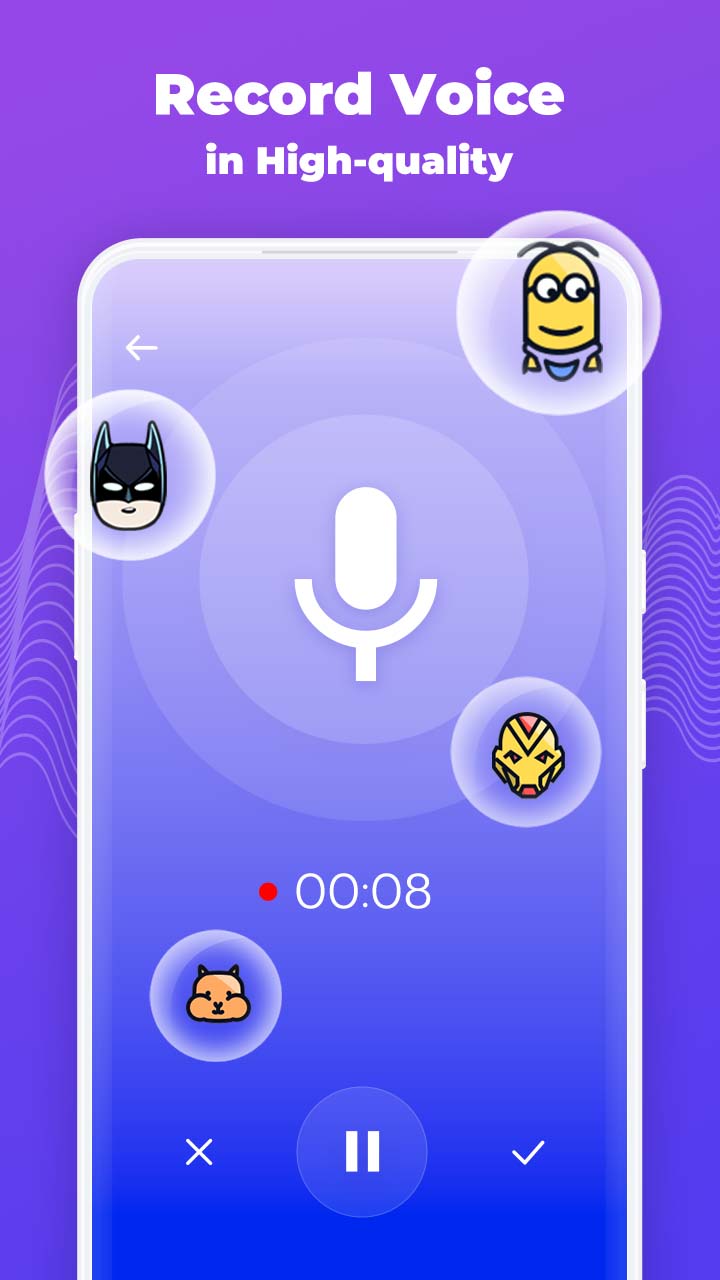 اسکرین شات 1 برنامه Voice Changer - Voice Editor