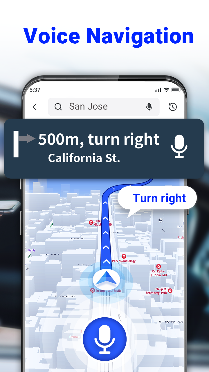 اسکرین شات 2 برنامه GPS Voice Navigation: Live Map