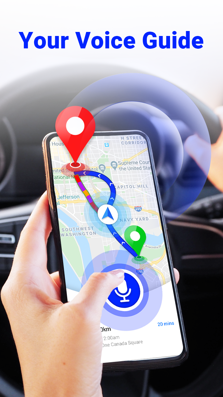 اسکرین شات 3 برنامه GPS Voice Navigation: Live Map