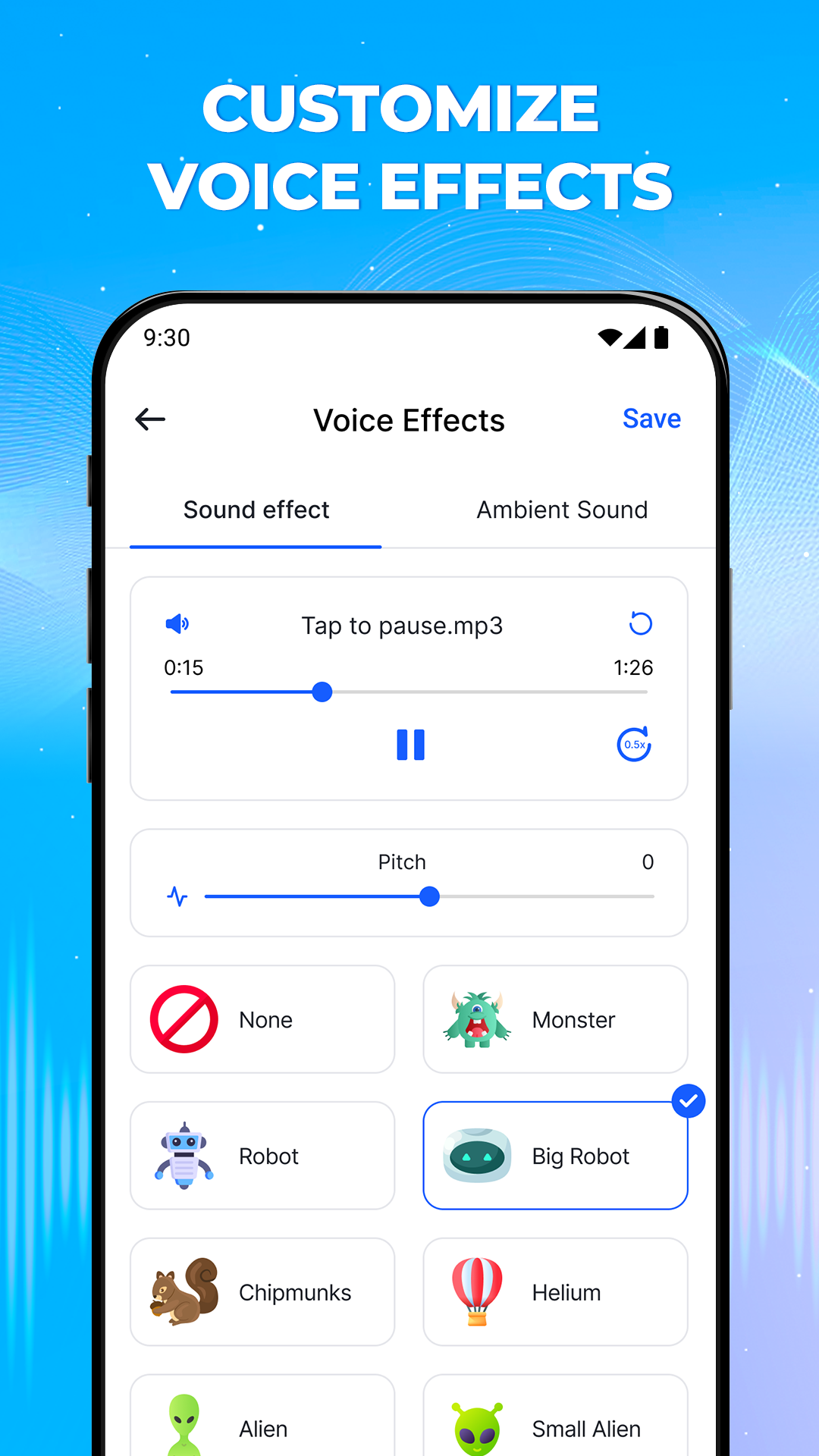 اسکرین شات 6 برنامه Voice Changer Sound Effects