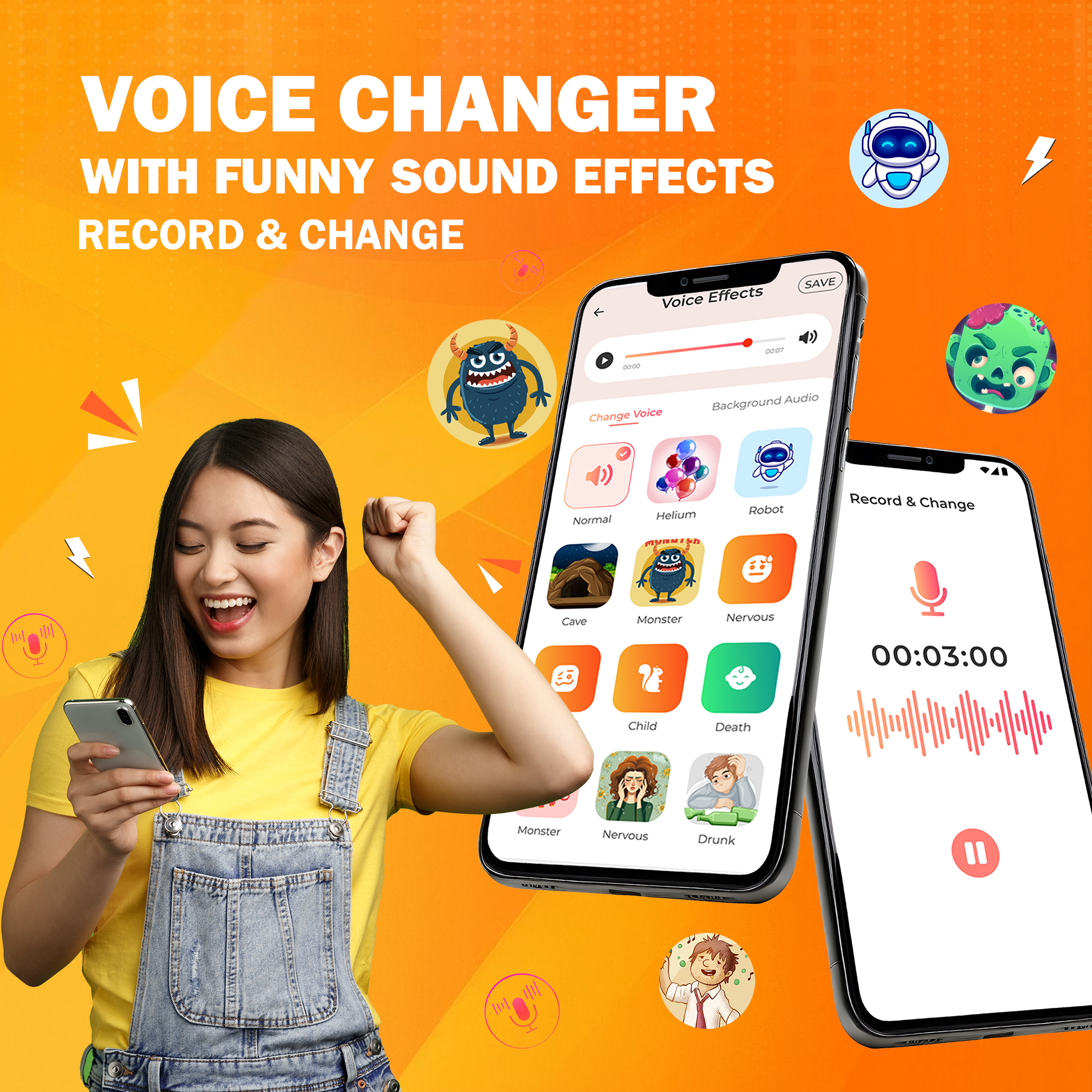 اسکرین شات 1 برنامه Voice Changer & Sound Effects